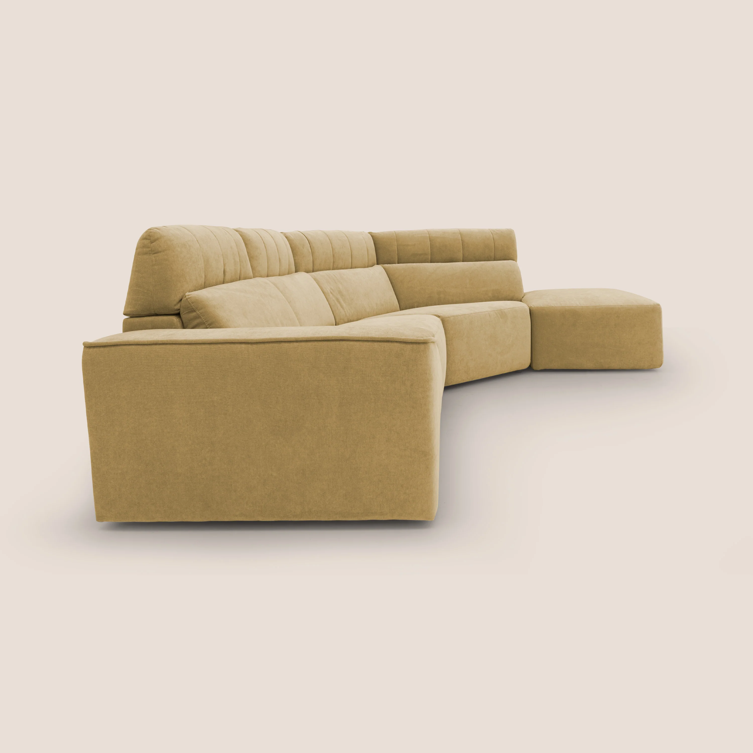 Clark Canapé d'angle avec option relax électrique en tissu imperméable et détachable T17 jaune - Image 14