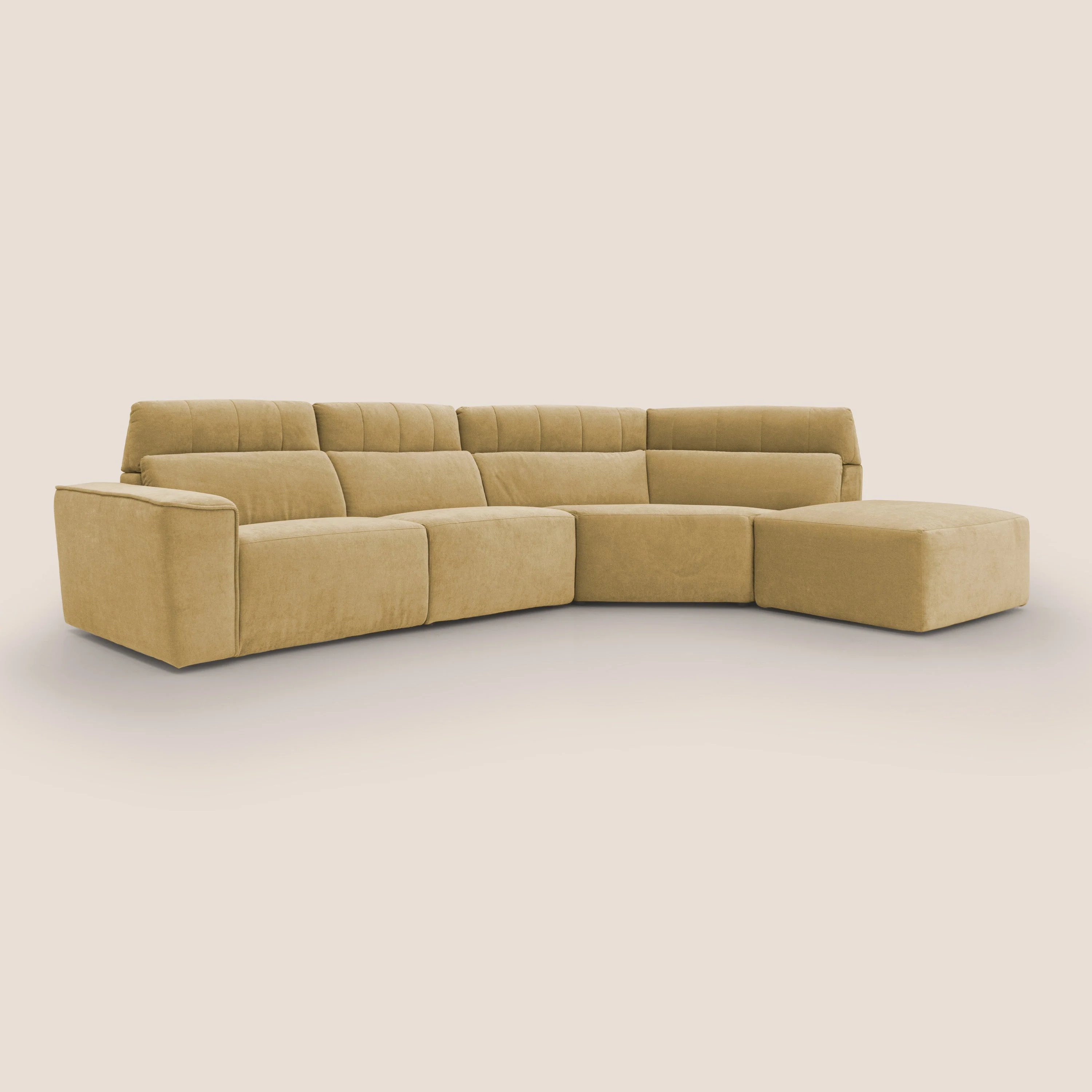 Clark Canapé d'angle avec option relax électrique en tissu imperméable et détachable T17 jaune - Image 2