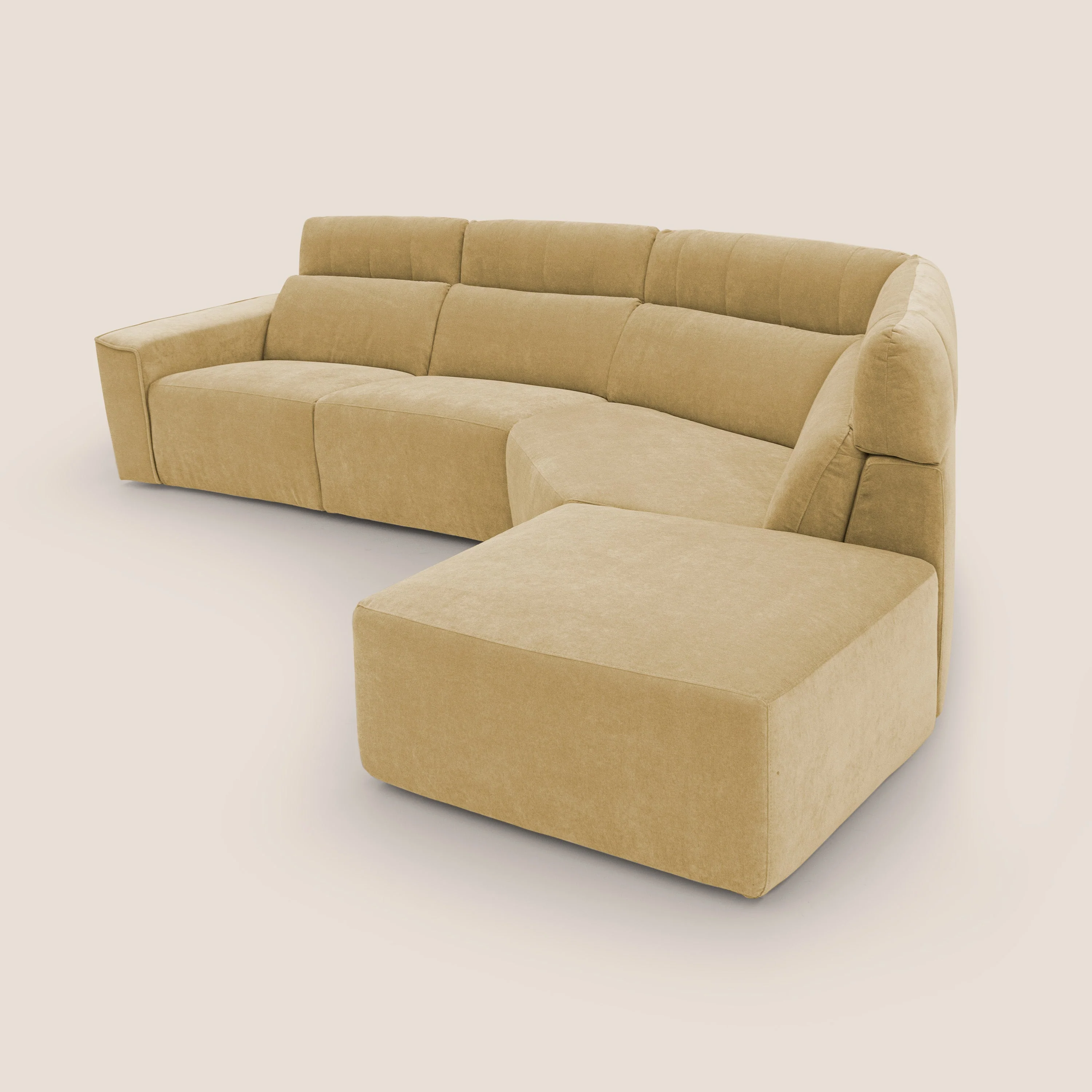Clark Canapé d'angle avec option relax électrique en tissu imperméable et détachable T17 jaune - Image 5