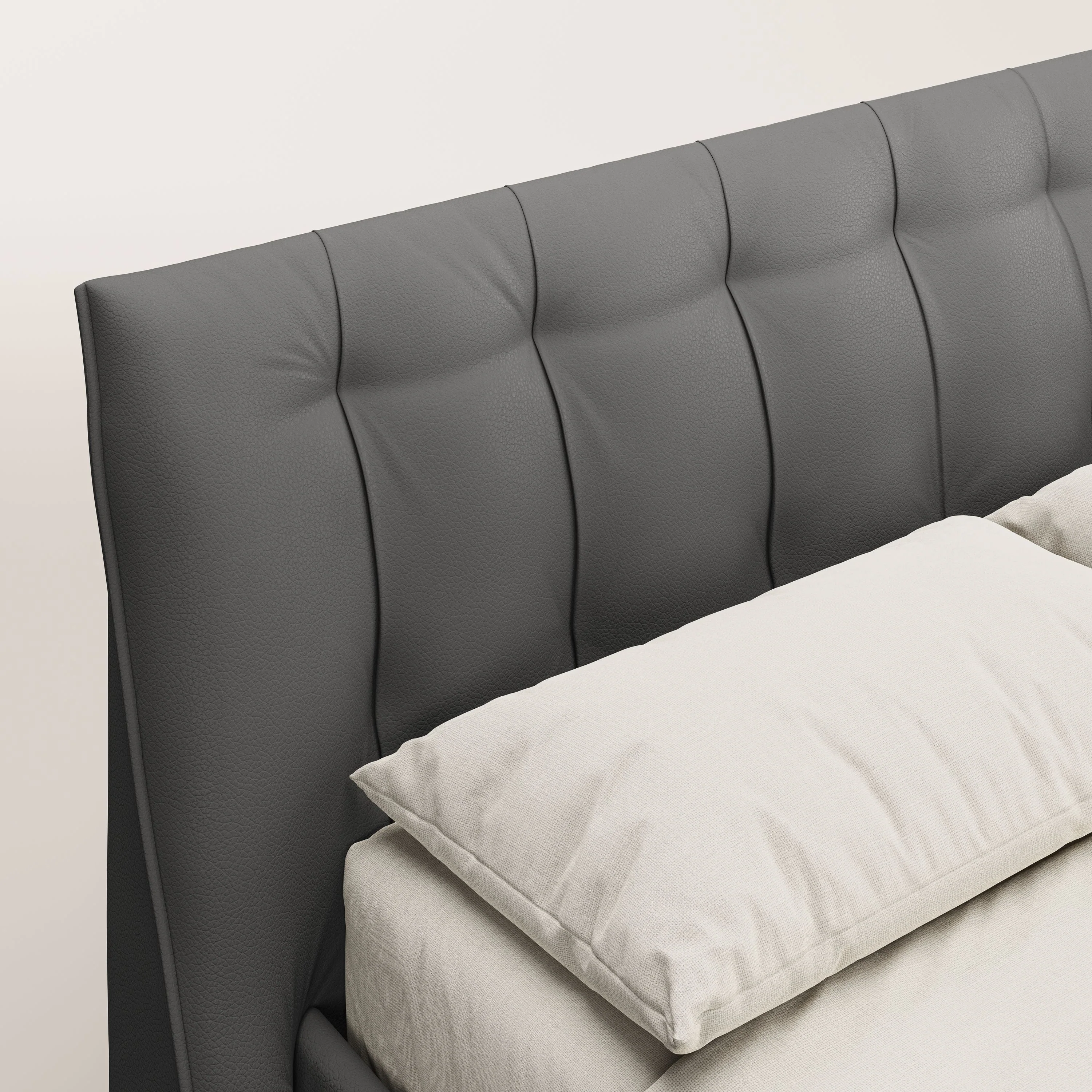 Clizia Lit de design avec coffre de rangement en simili-cuir imperméable T04 anthracite - Image 6