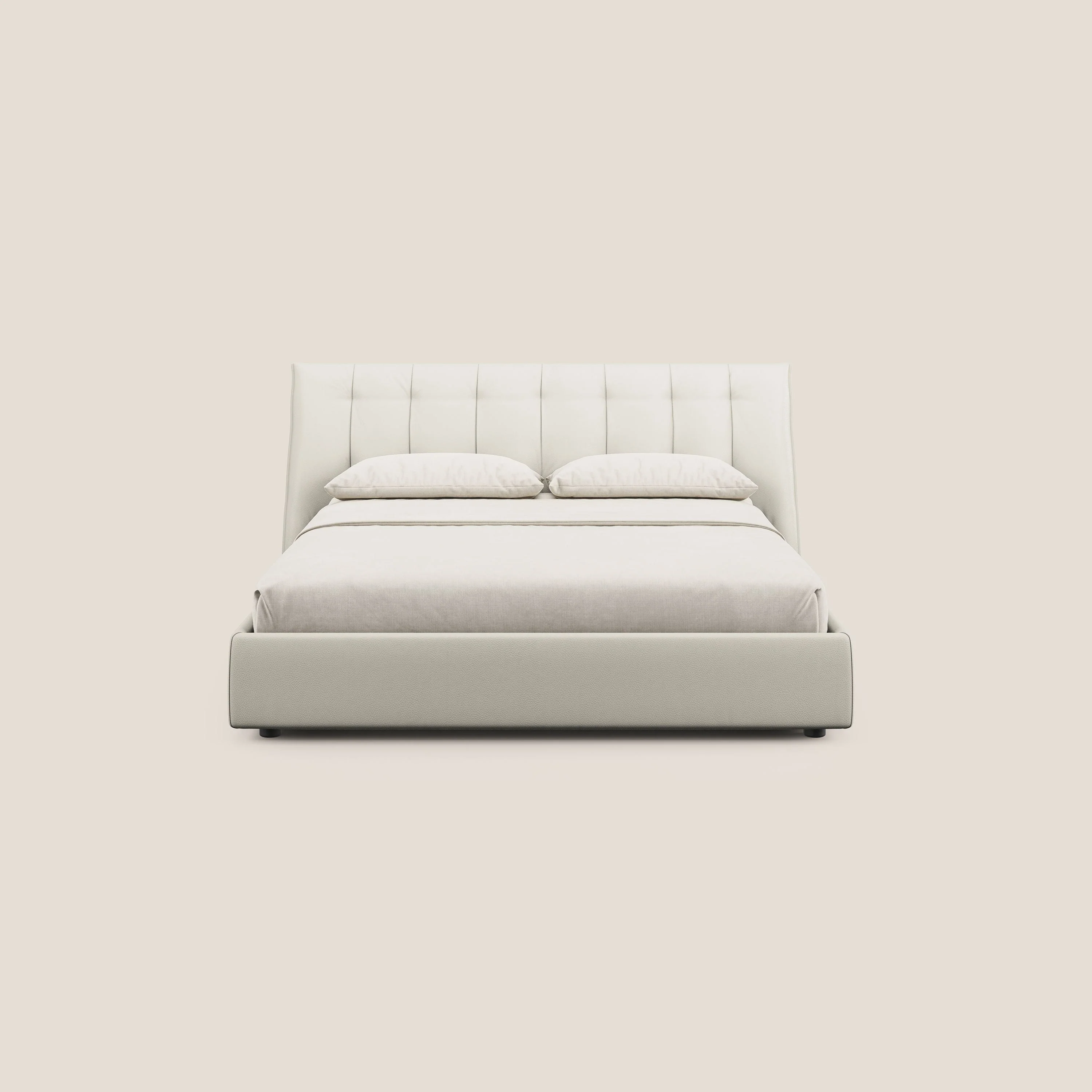 Clizia Lit de design avec coffre de rangement en simili-cuir imperméable T04 blanc - Image 3