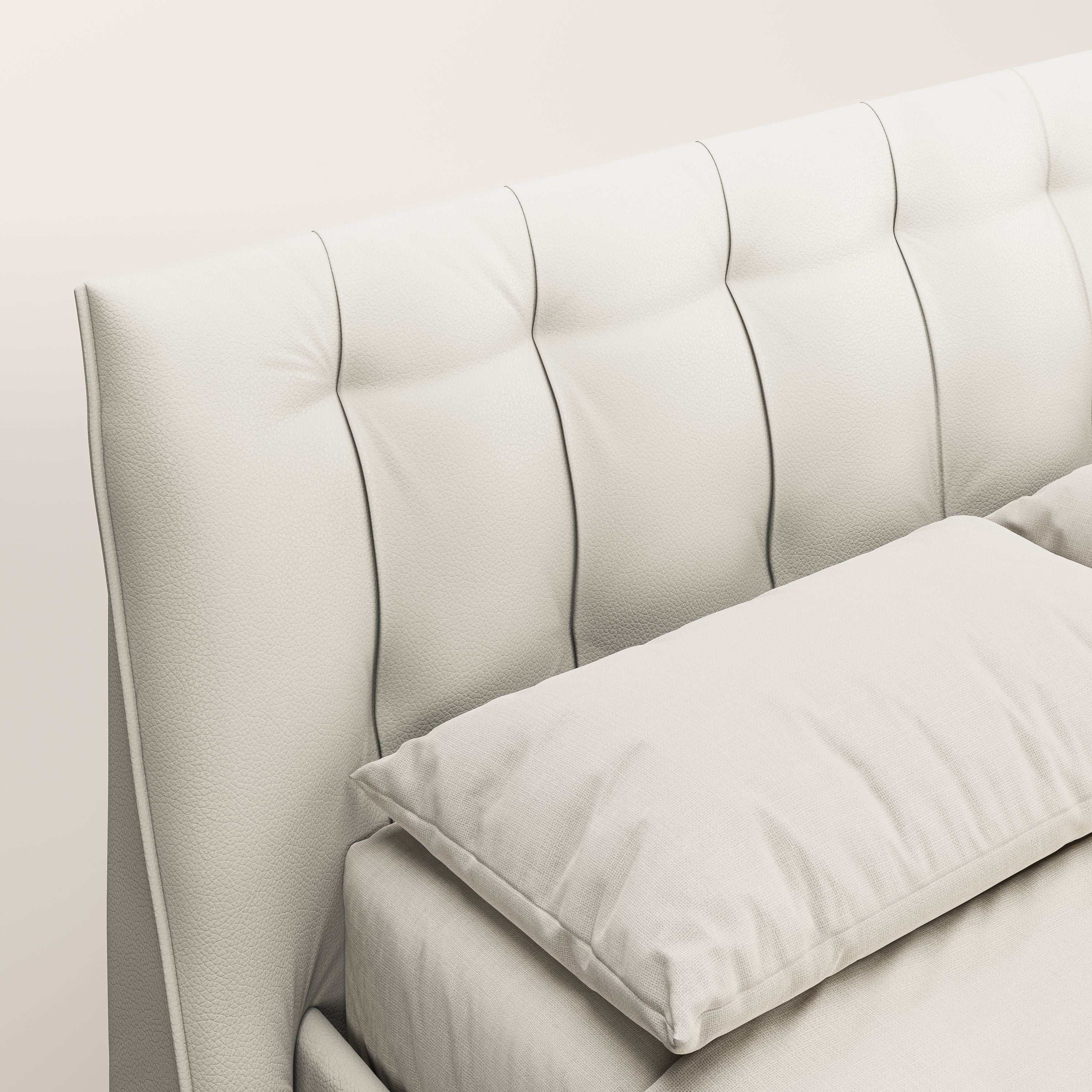 Clizia Lit de design avec coffre de rangement en simili-cuir imperméable T04 blanc - Image 6