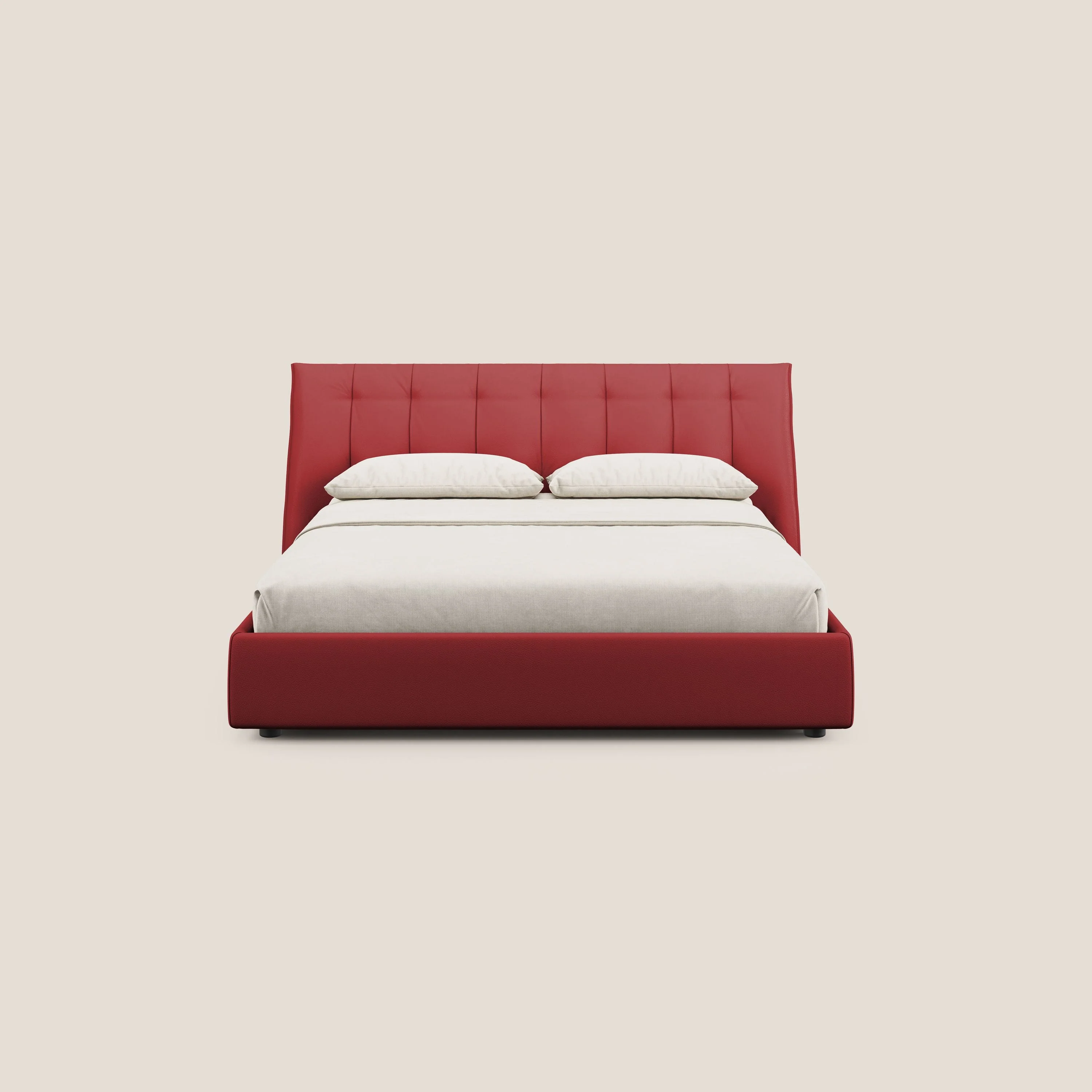 Clizia Lit de design avec coffre de rangement en simili-cuir imperméable T04 rouge - Image 3