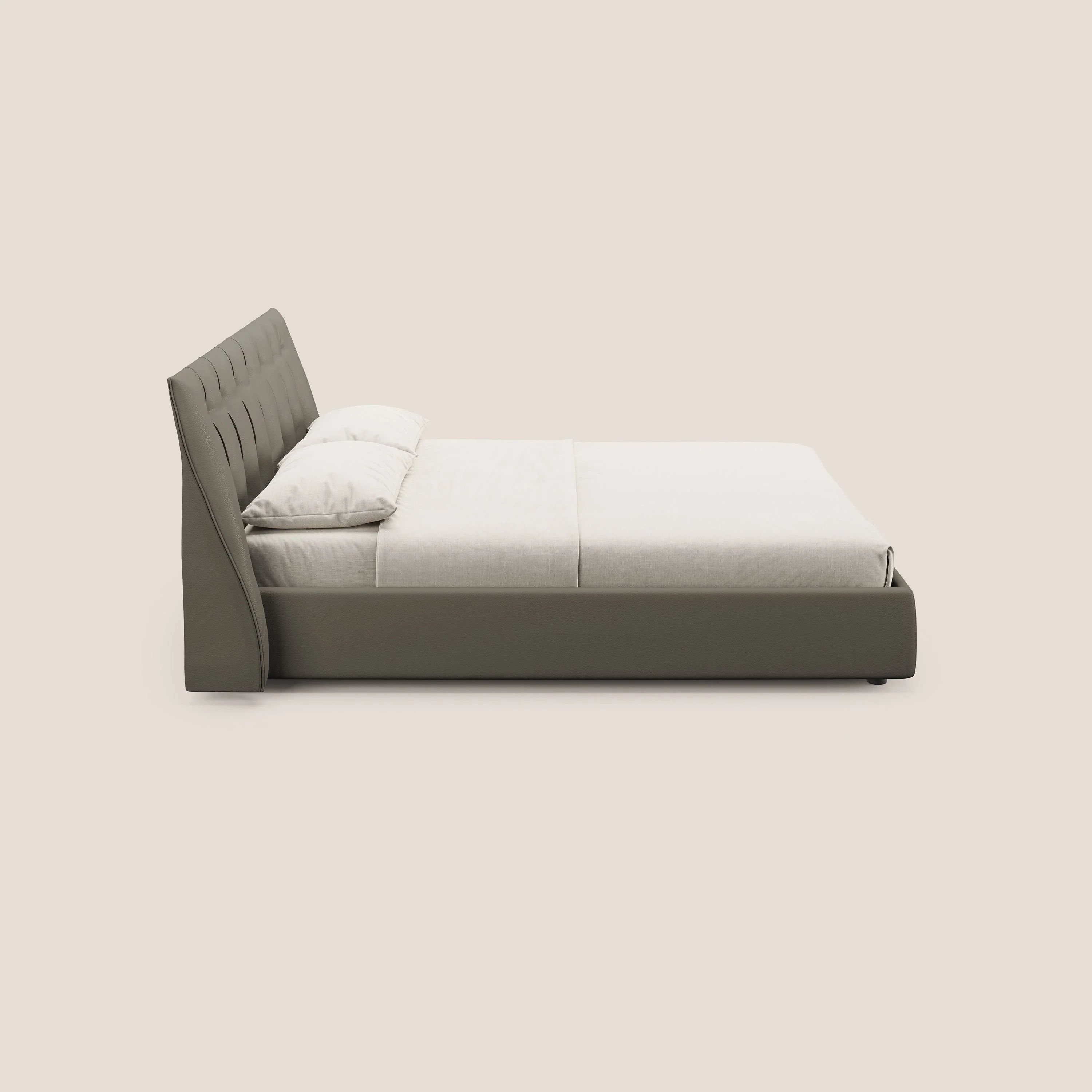 Clizia Lit de design avec coffre de rangement en simili-cuir imperméable T04 taupe - Image 4