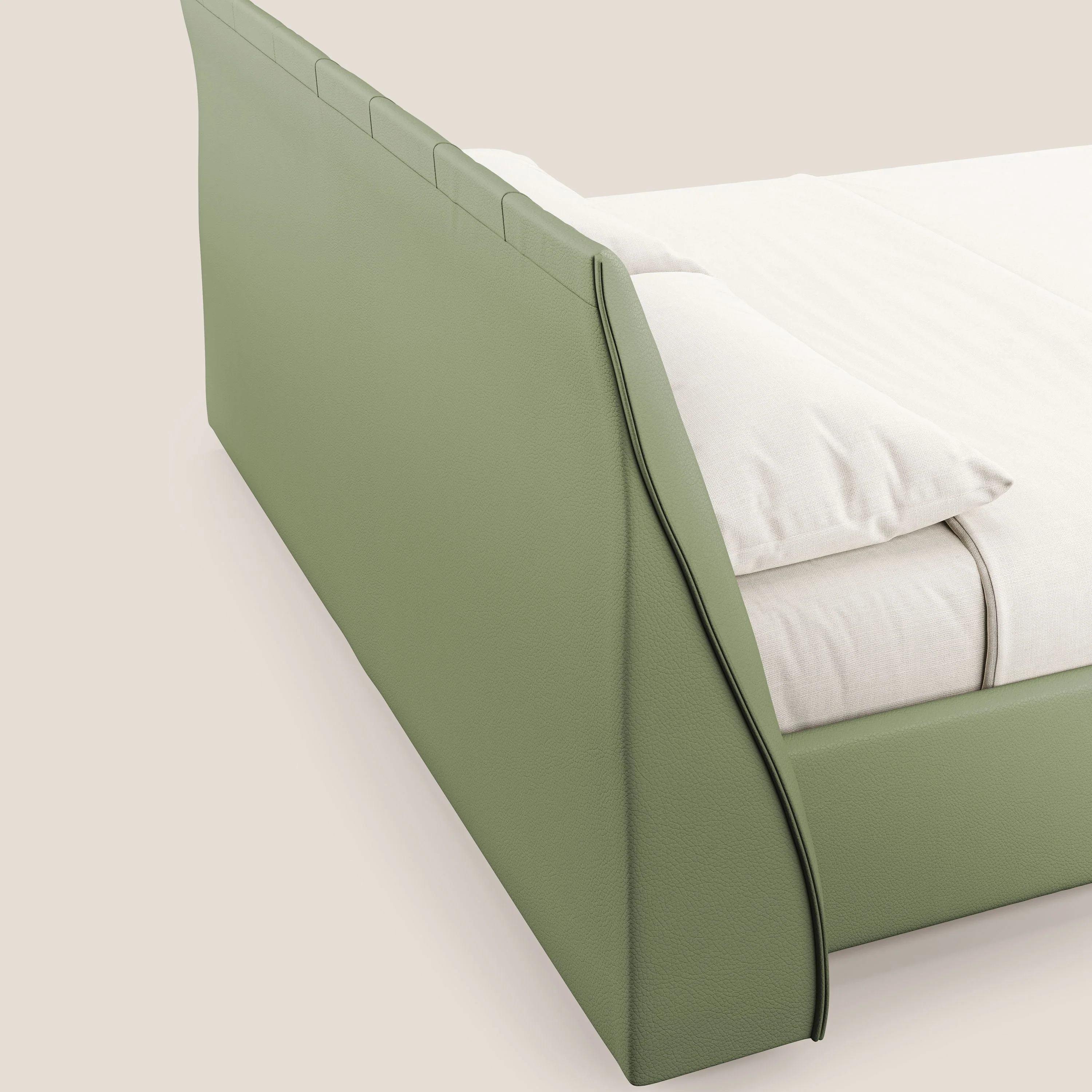 Clizia Lit de design avec coffre de rangement en simili-cuir imperméable T04 vert - Image 7