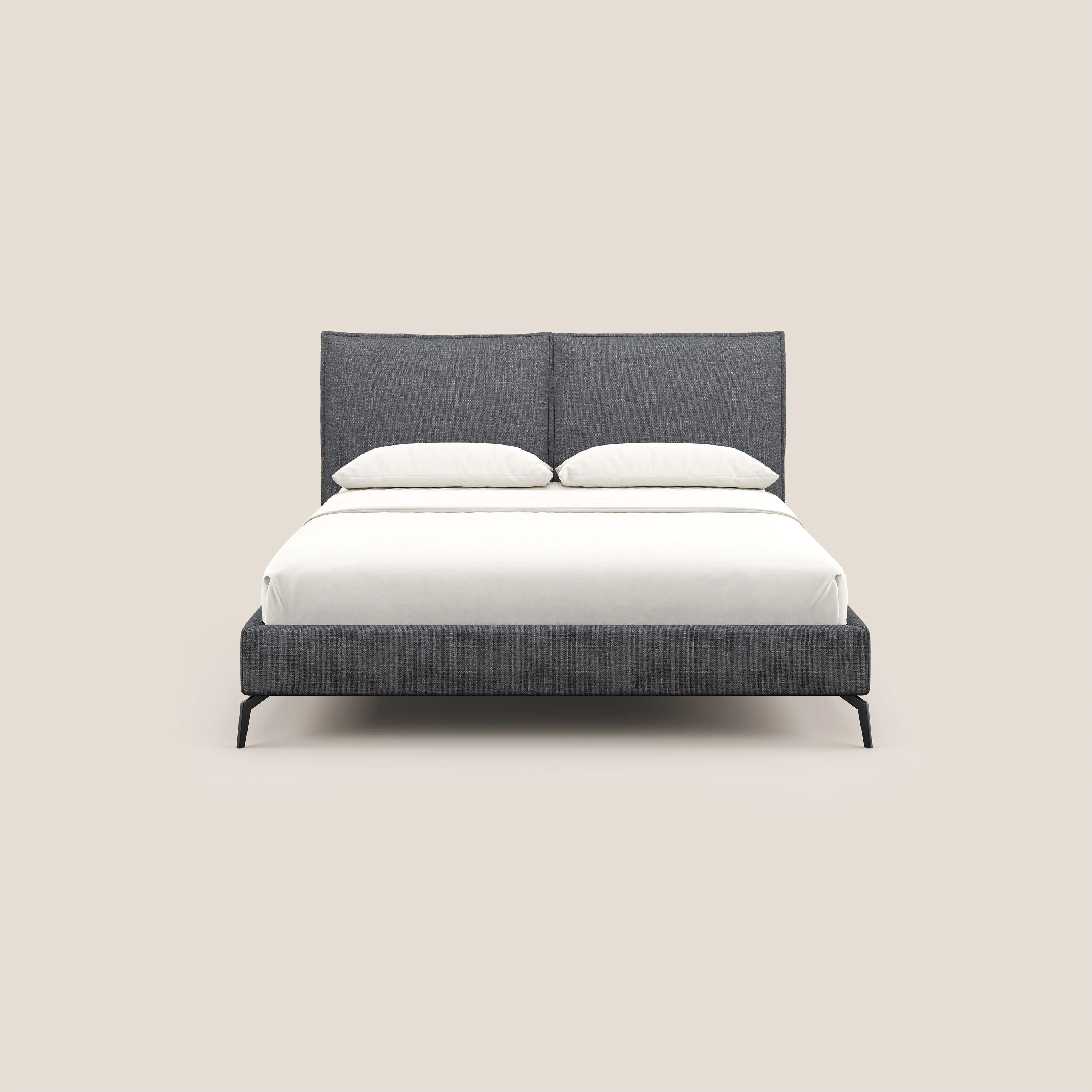Cloe lit rembourré avec pieds en métal déhoussable en tissu imperméable T06 anthracite - Image 2