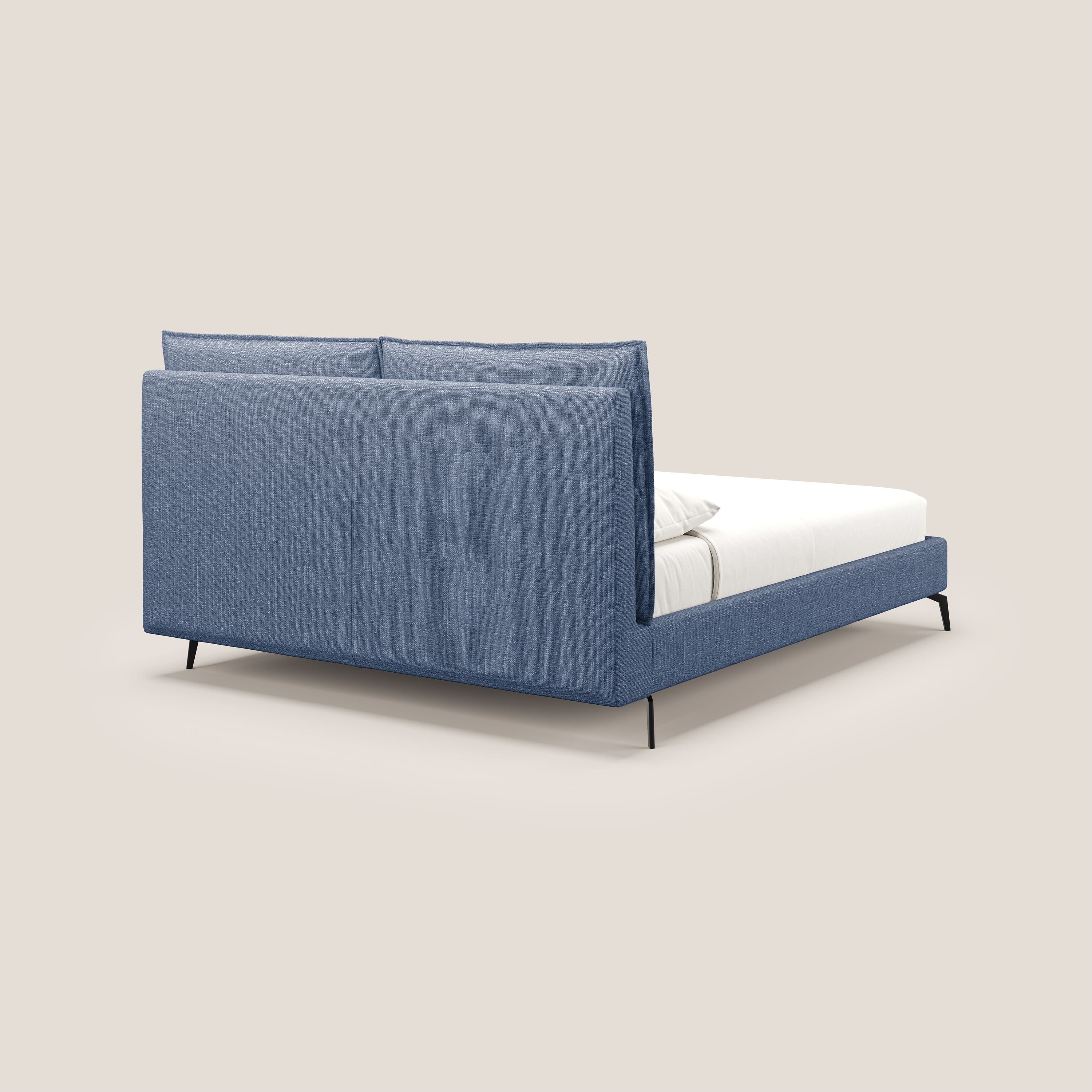 Cloe lit rembourré avec pieds en métal déhoussable en tissu imperméable T06 bleu - Image 5