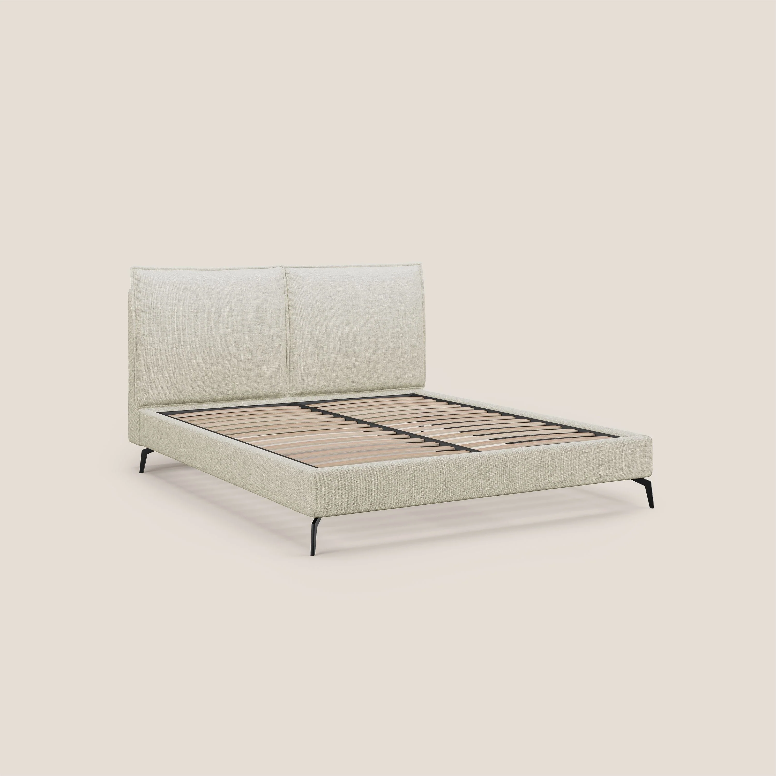 Cloe lit rembourré avec pieds en métal déhoussable en tissu imperméable T06 crème - Image 7