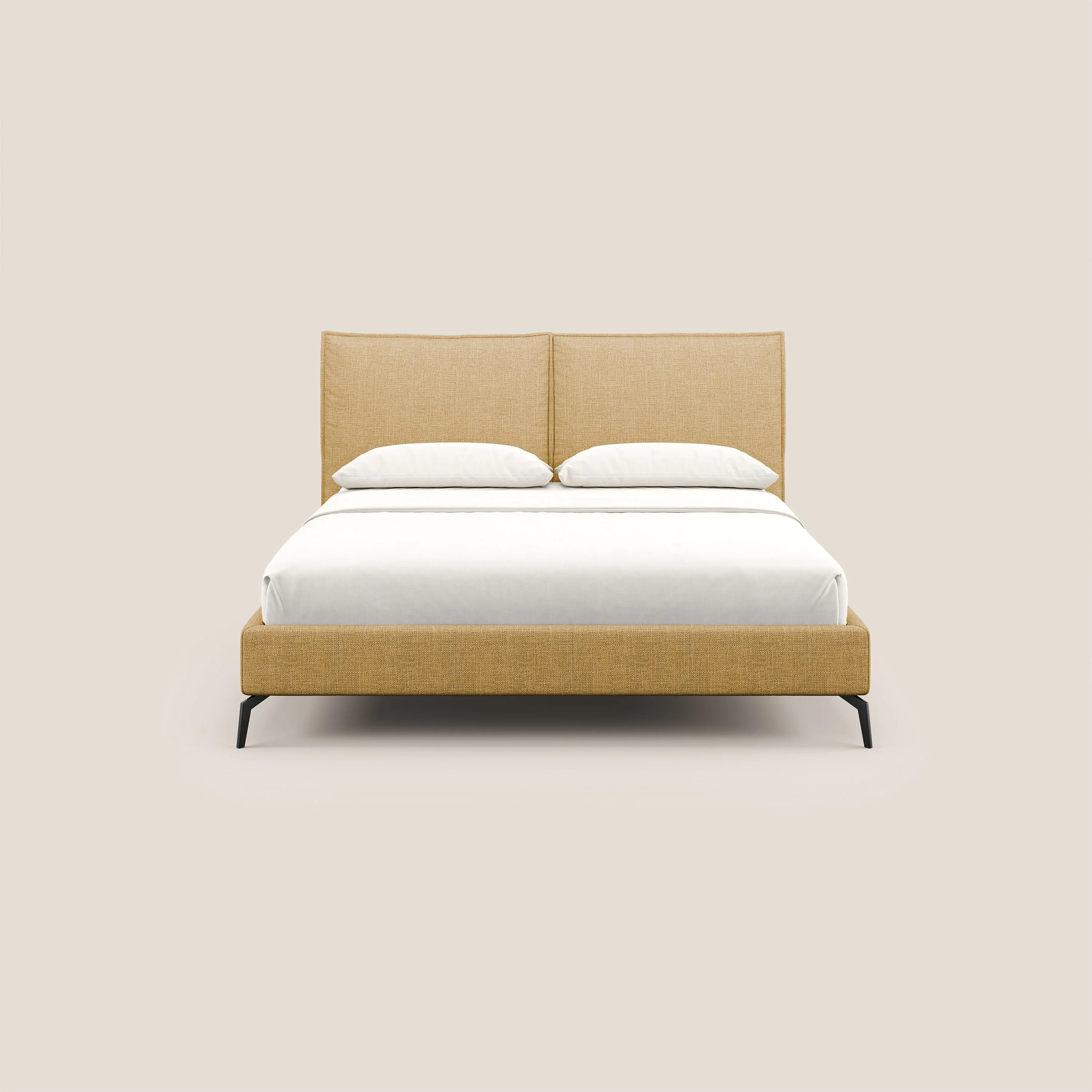 Cloe lit rembourré avec pieds en métal déhoussable en tissu imperméable T06 jaune - Image 4