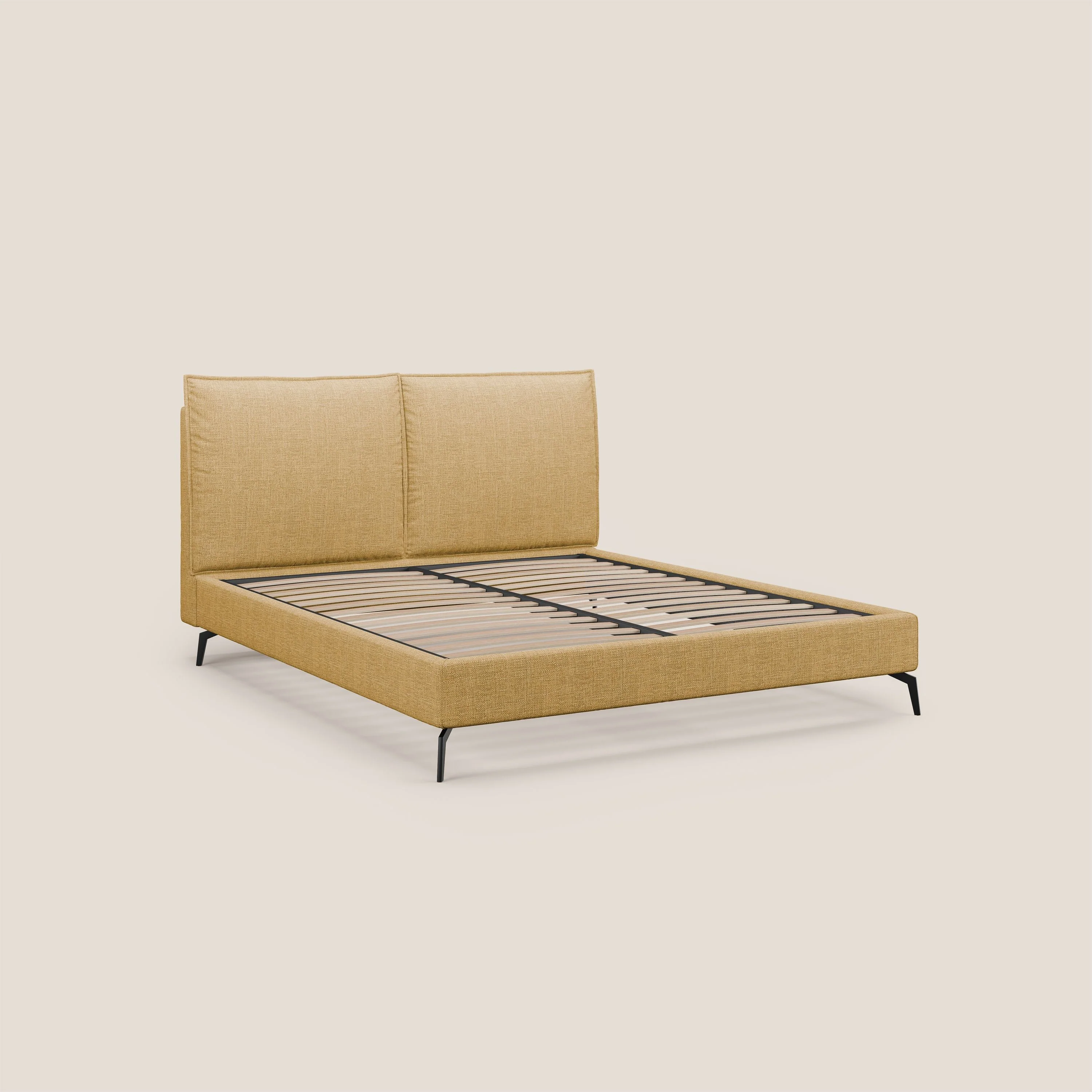 Cloe lit rembourré avec pieds en métal déhoussable en tissu imperméable T06 jaune - Image 9