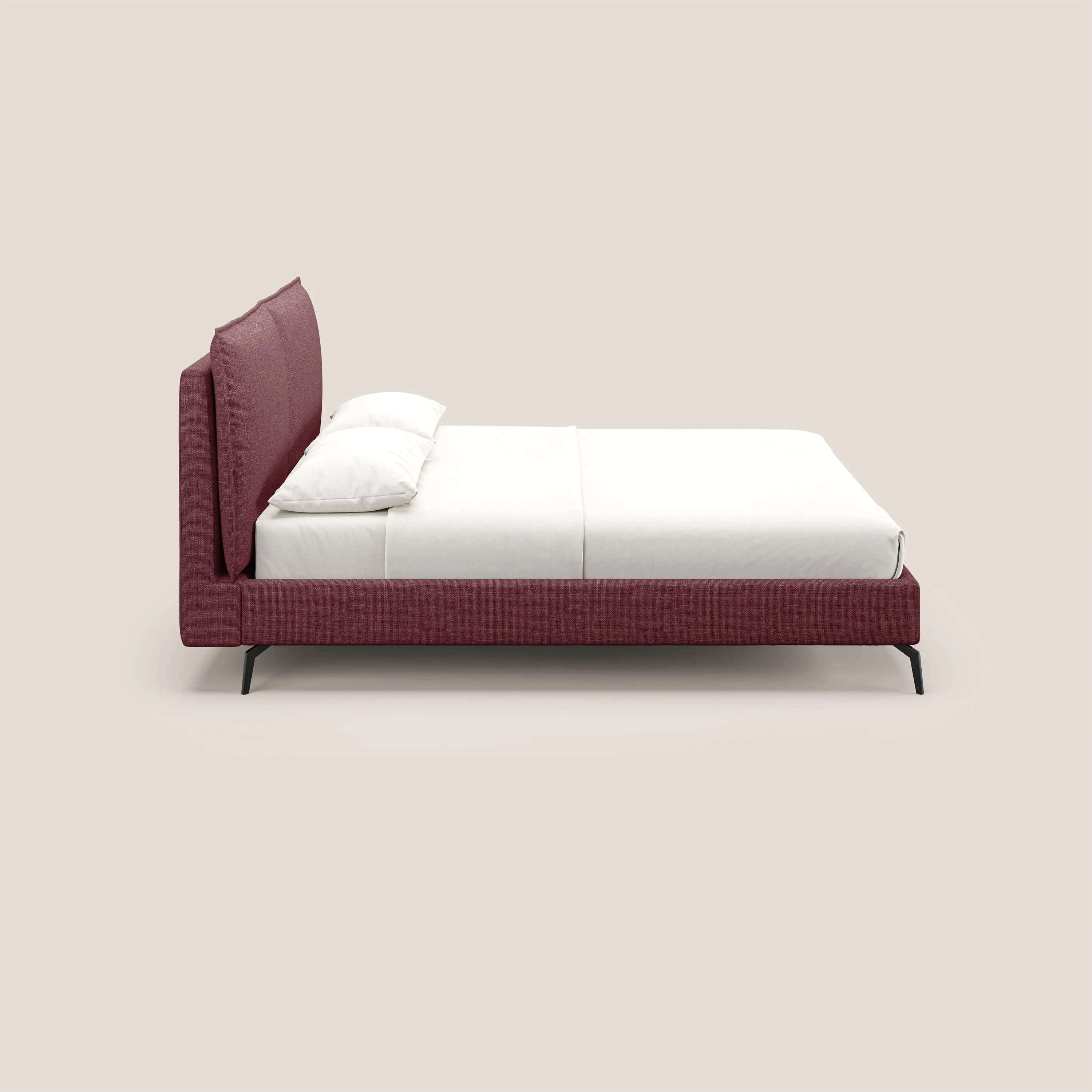 Cloe lit rembourré avec pieds en métal déhoussable en tissu imperméable T06 rouge - Image 4