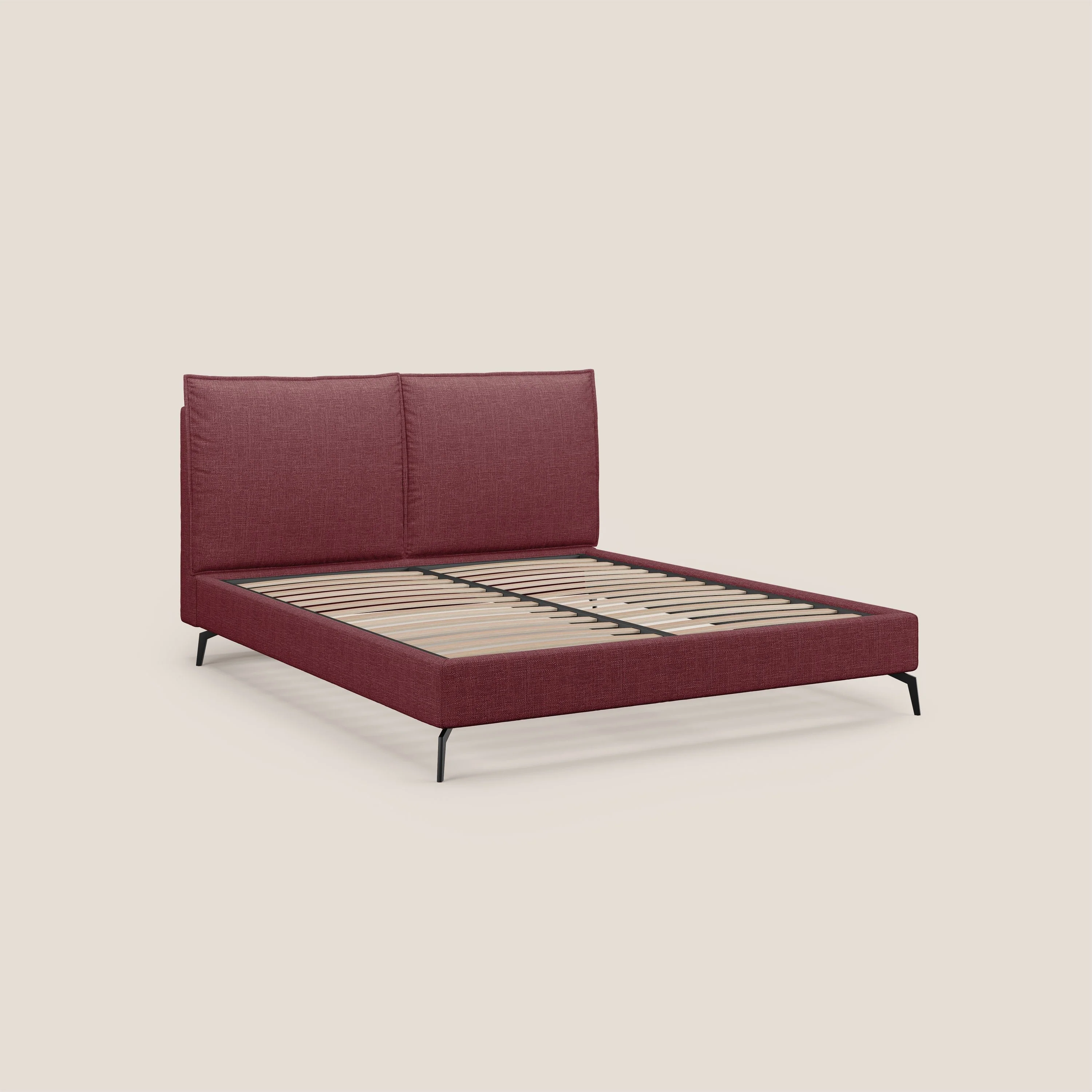 Cloe lit rembourré avec pieds en métal déhoussable en tissu imperméable T06 rouge - Image 7