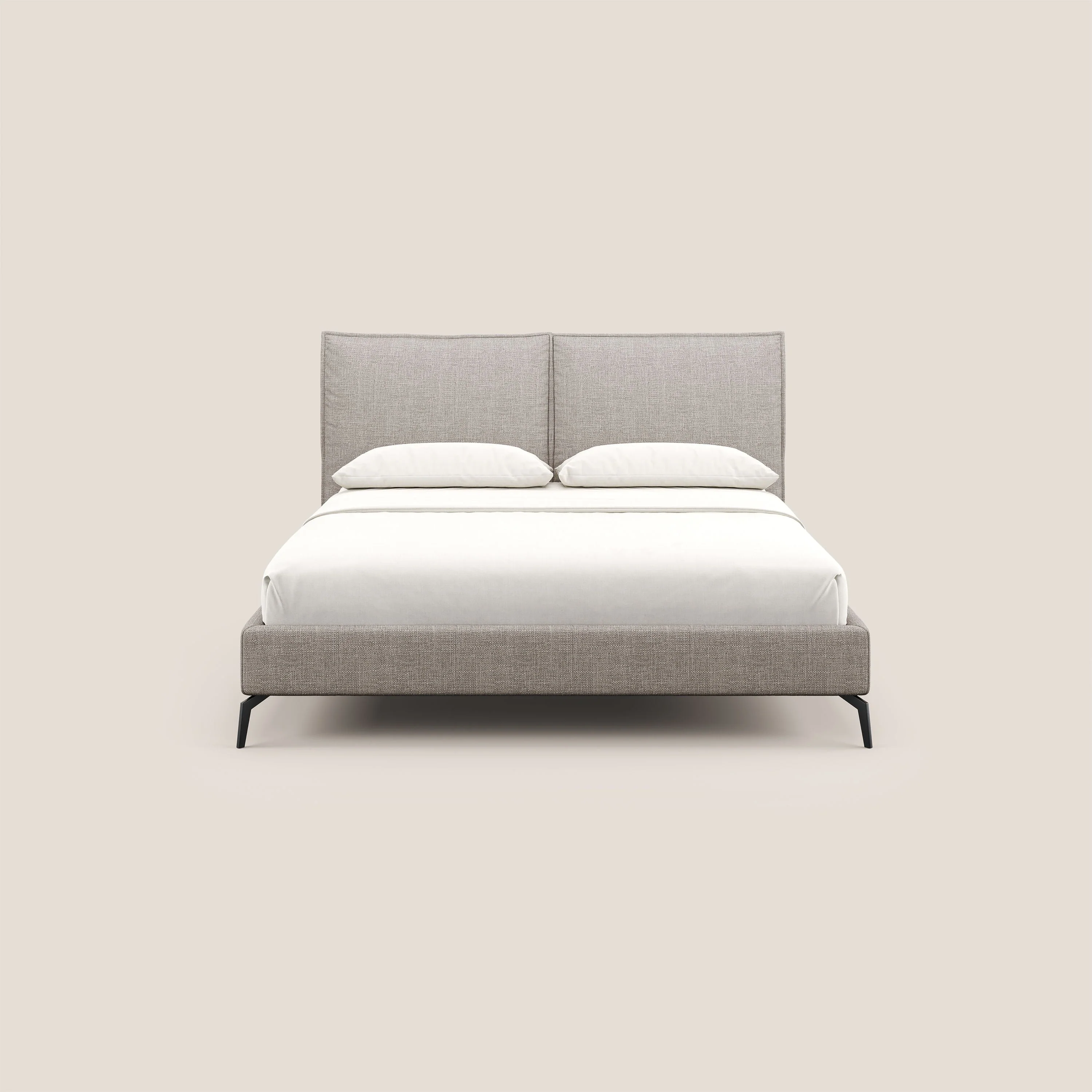 Cloe lit rembourré avec pieds en métal déhoussable en tissu imperméable T06 Taupe tortora - Image 2