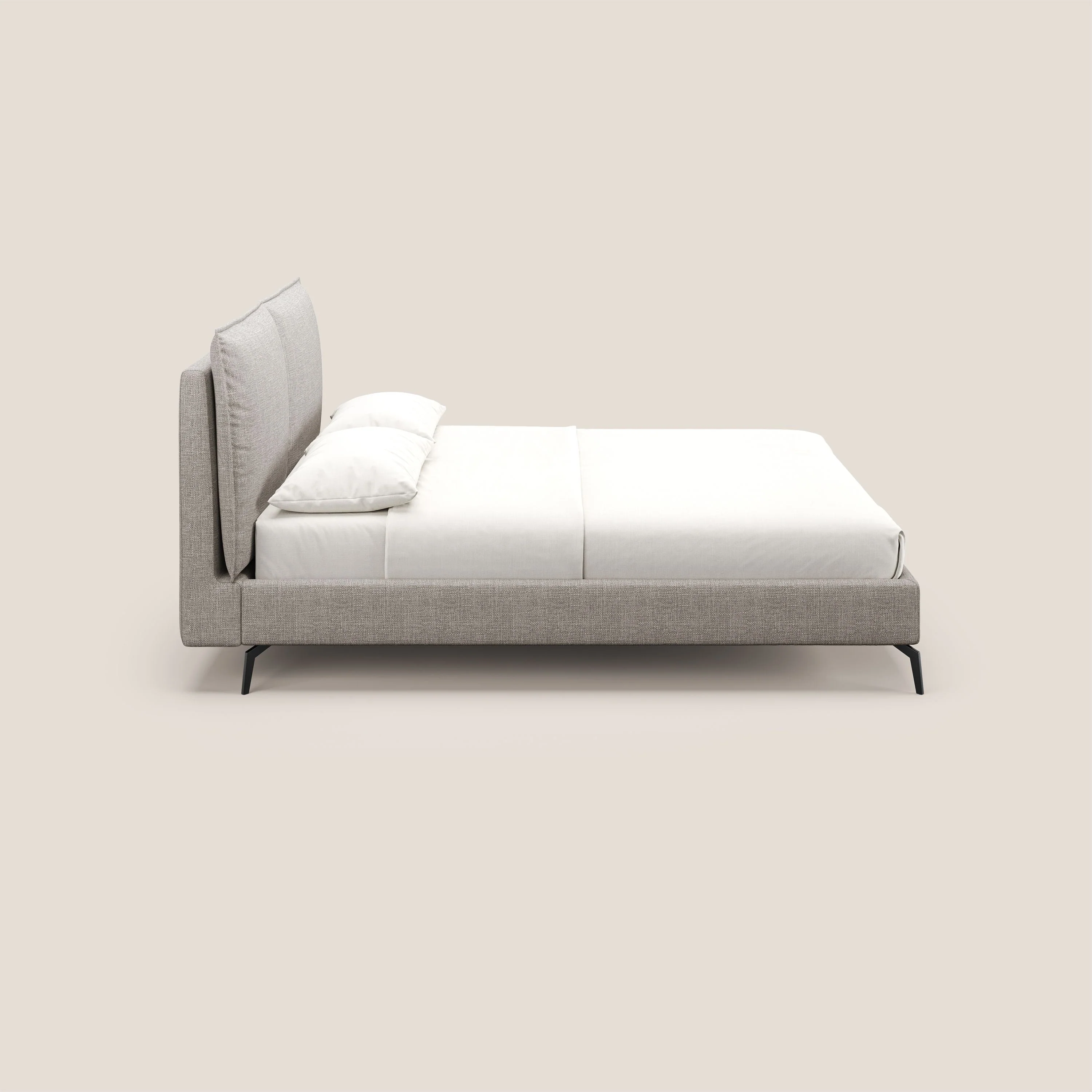 Cloe lit rembourré avec pieds en métal déhoussable en tissu imperméable T06 Taupe tortora - Image 4