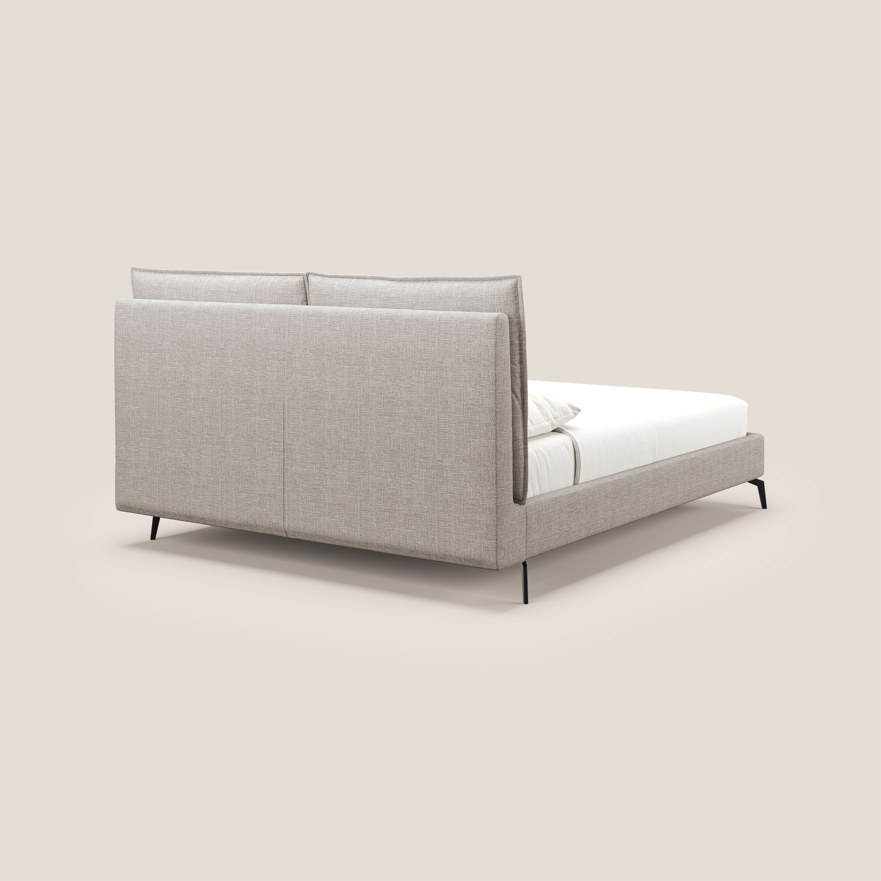 Cloe lit rembourré avec pieds en métal déhoussable en tissu imperméable T06 Taupe tortora - Image 5