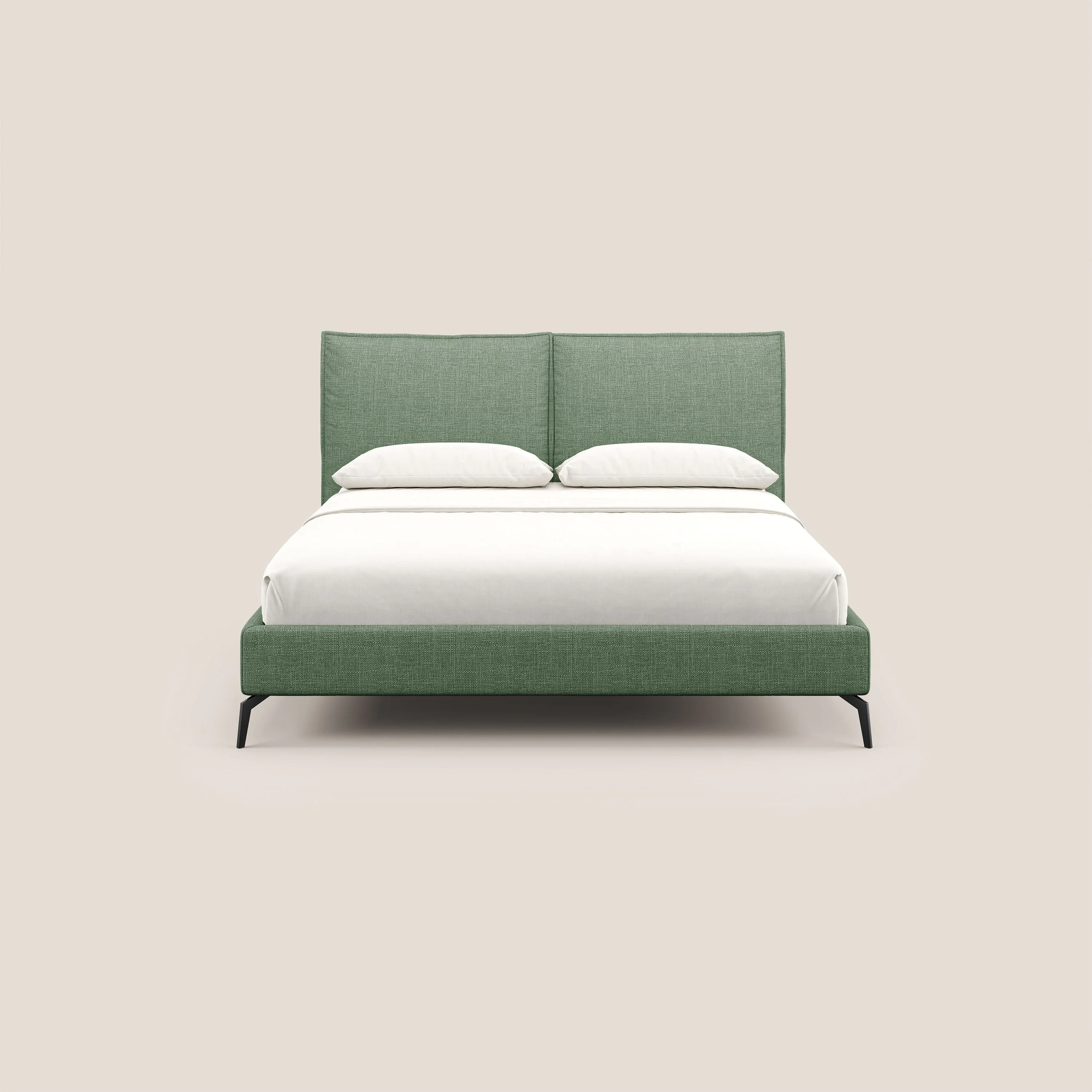 Cloe lit rembourré avec pieds en métal déhoussable en tissu imperméable T06 vert - Image 2
