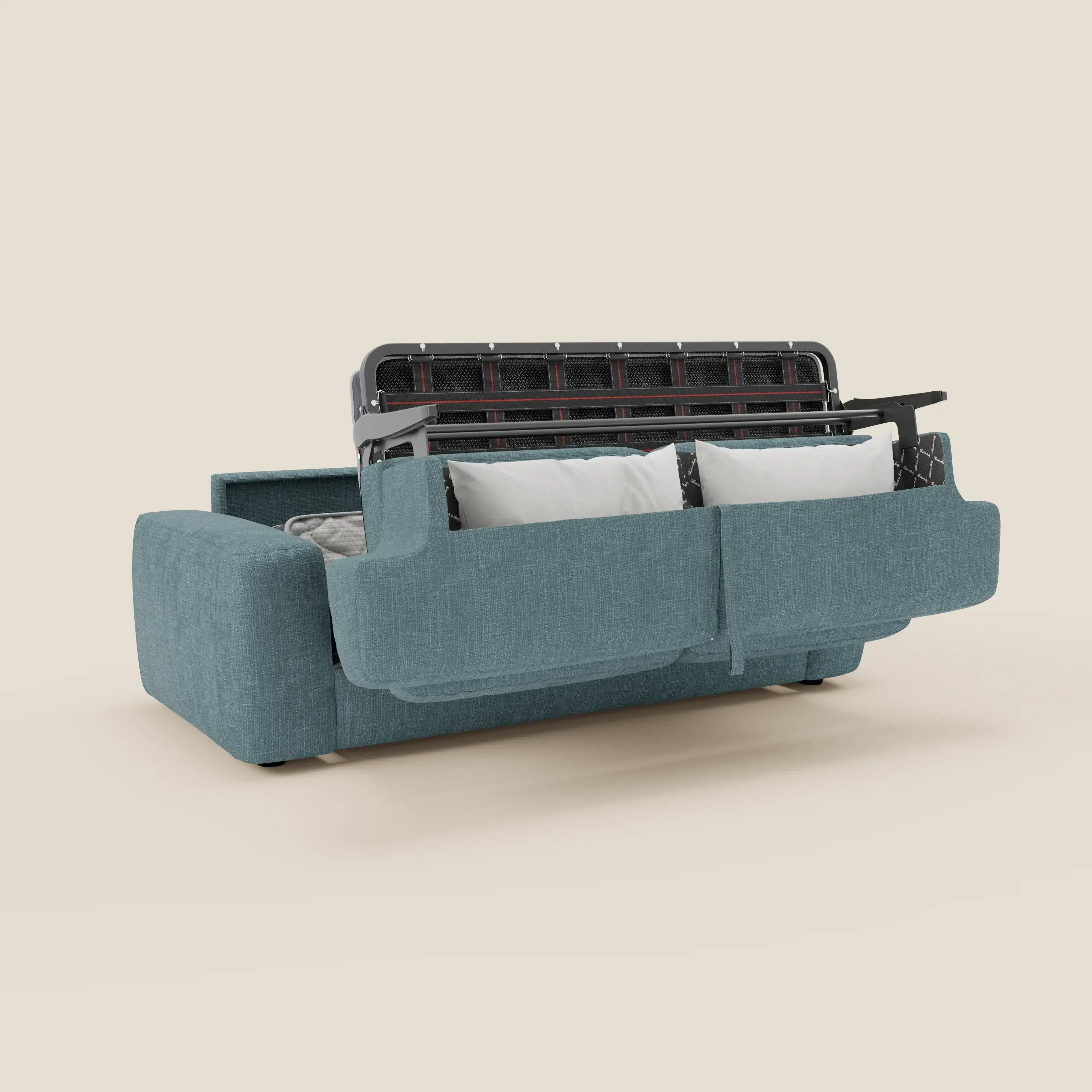 Cloud Canapé convertible matelas H17 cm avec coussins souples en tissu imperméable T06 bleu ciel - Image 10