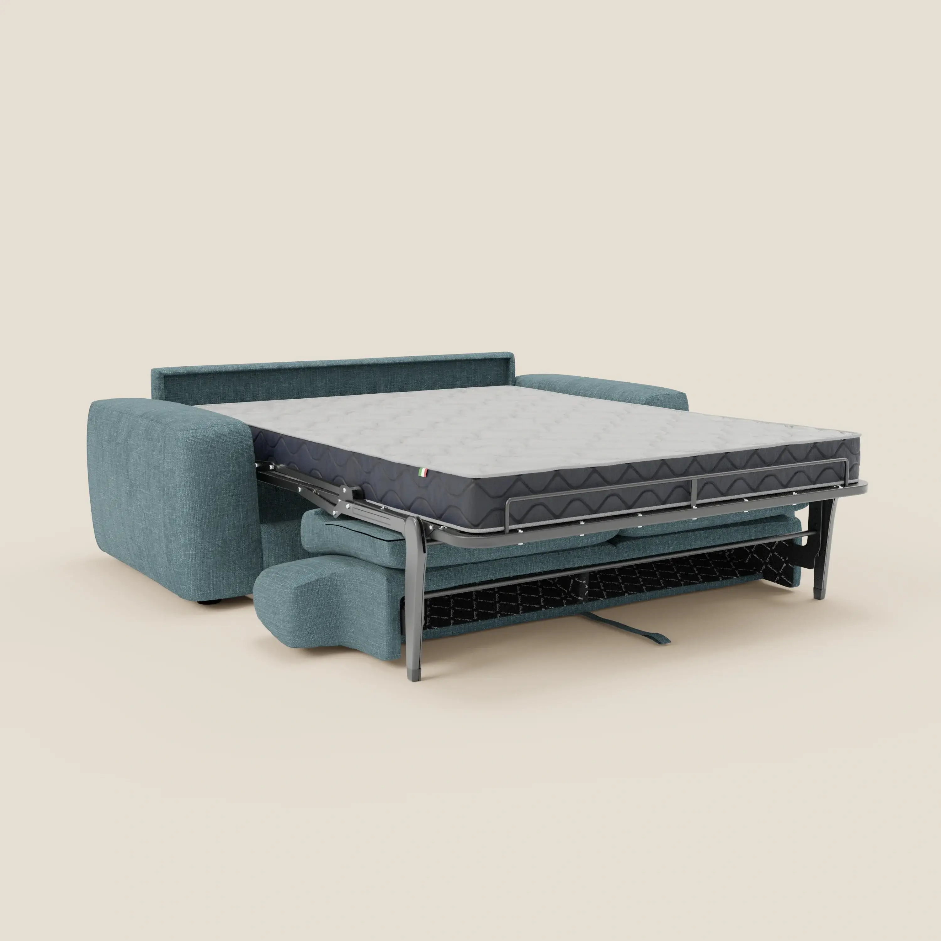 Cloud Canapé convertible matelas H17 cm avec coussins souples en tissu imperméable T06 bleu ciel - Image 11