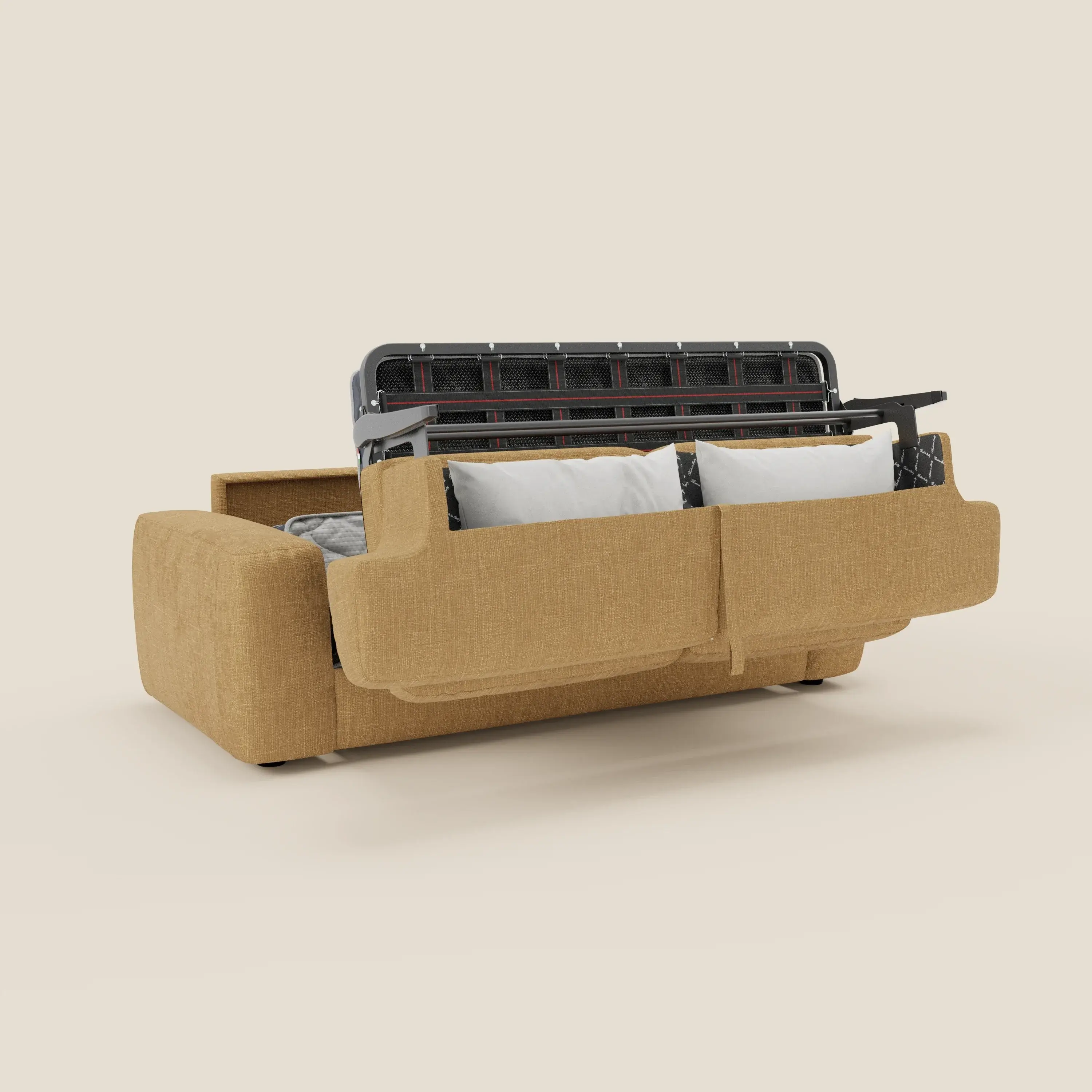 Cloud Canapé convertible matelas H17 cm avec coussins souples en tissu imperméable T06 jaune - Image 10