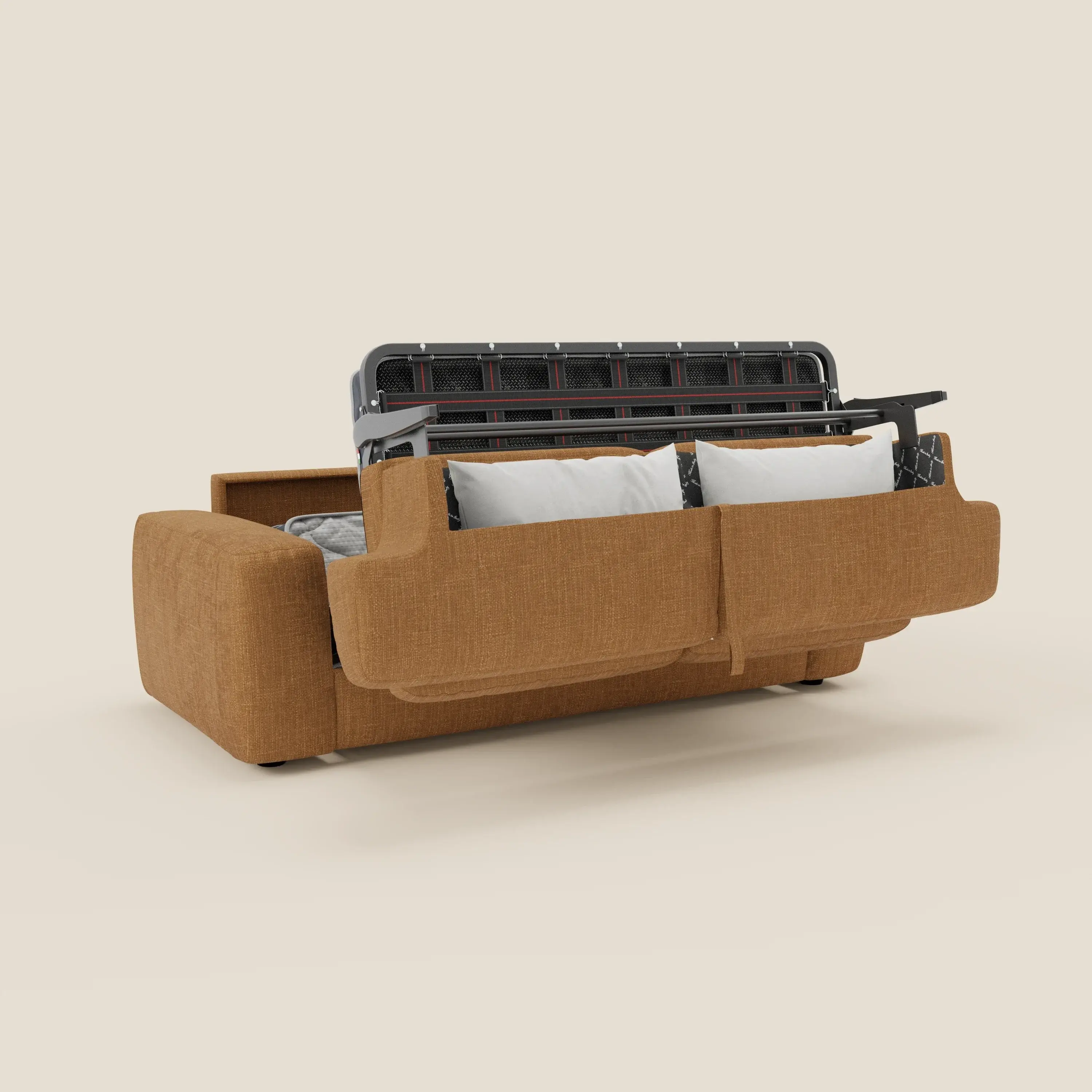 Cloud Canapé convertible matelas H17 cm avec coussins souples en tissu imperméable T06 ocre - Image 10