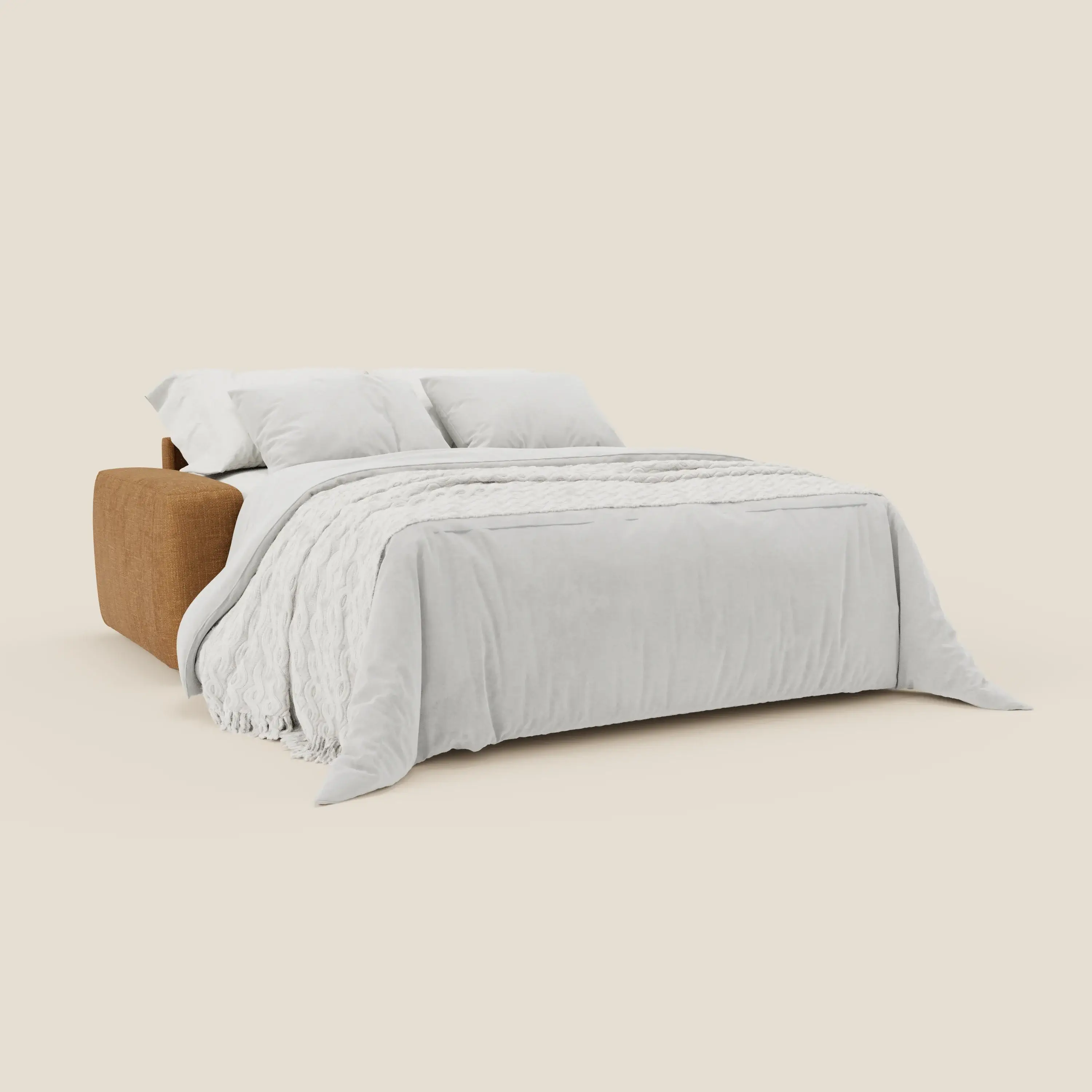 Cloud Canapé convertible matelas H17 cm avec coussins souples en tissu imperméable T06 ocre - Image 2