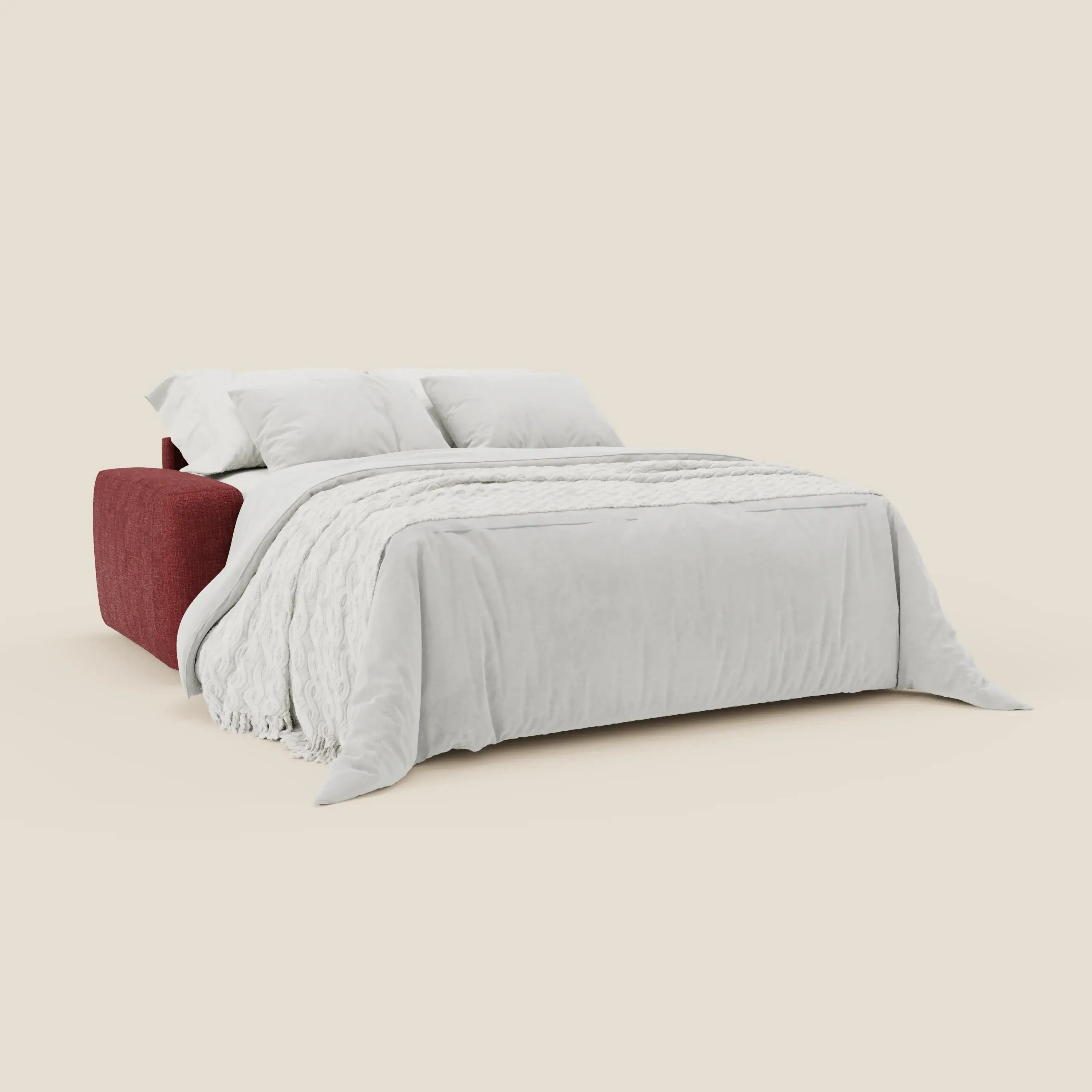 Cloud Canapé convertible matelas H17 cm avec coussins souples en tissu imperméable T06 rouge - Image 2