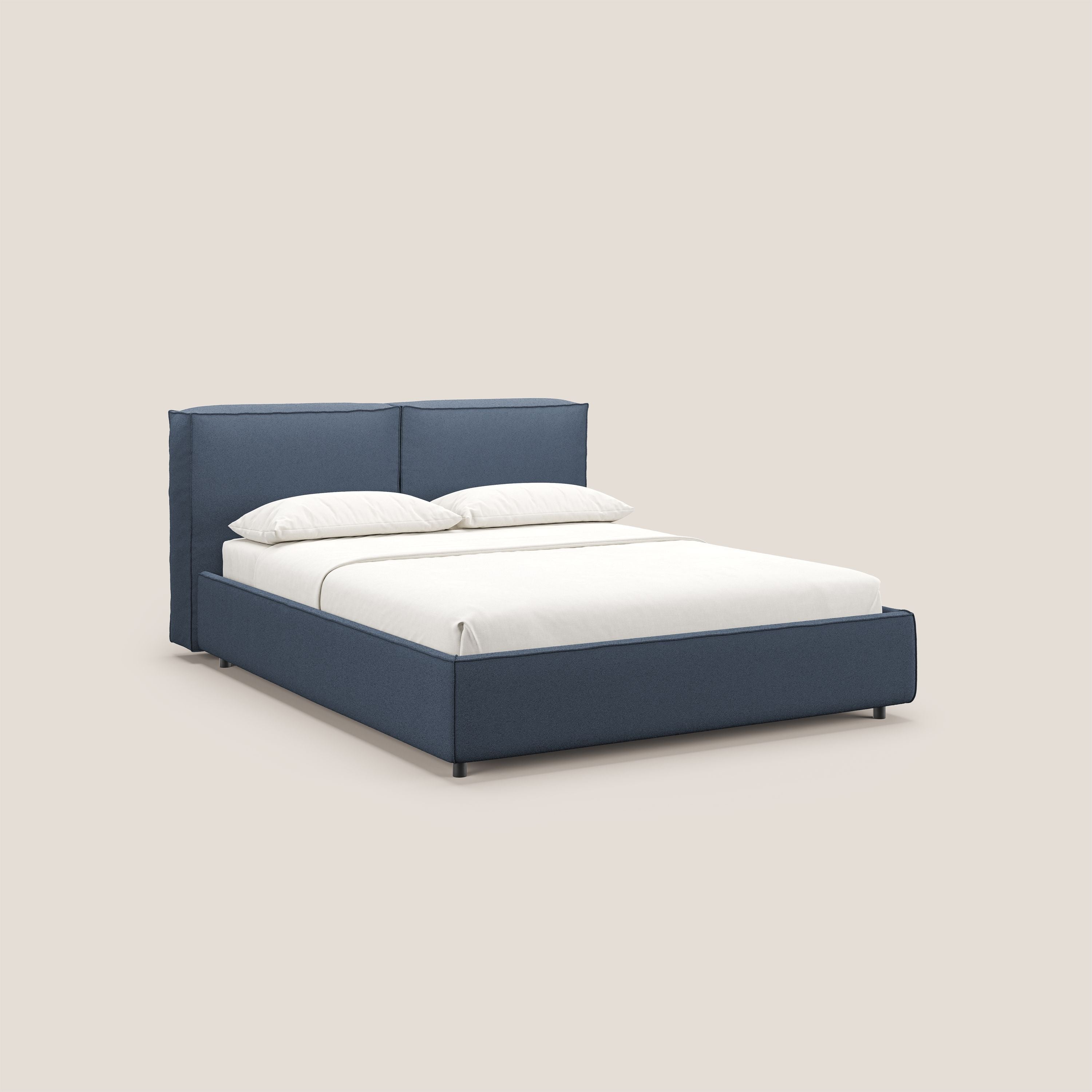 Cocoon lit avec coffre rembourré déhoussable en bouclette imperméable T07 bleu