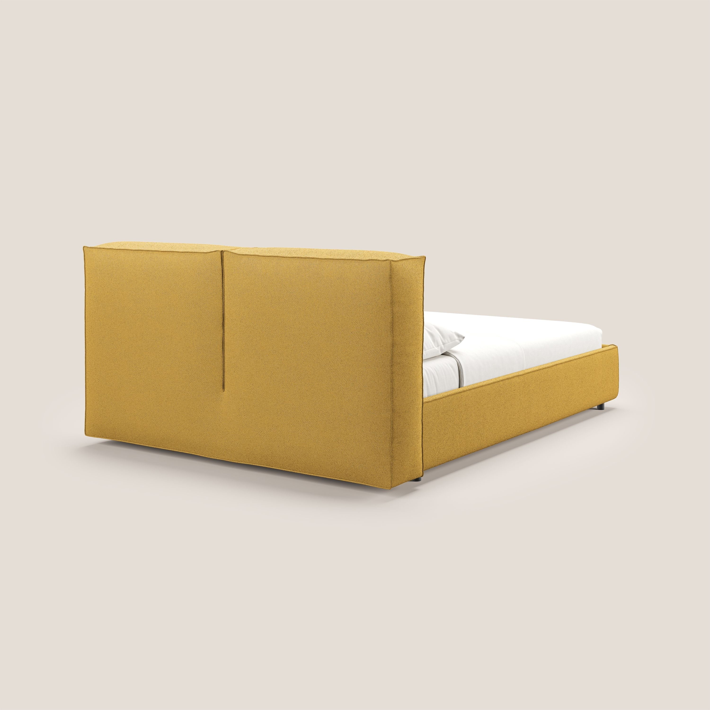 Cocoon lit avec coffre rembourré déhoussable en bouclette imperméable T07 jaune - Image 6