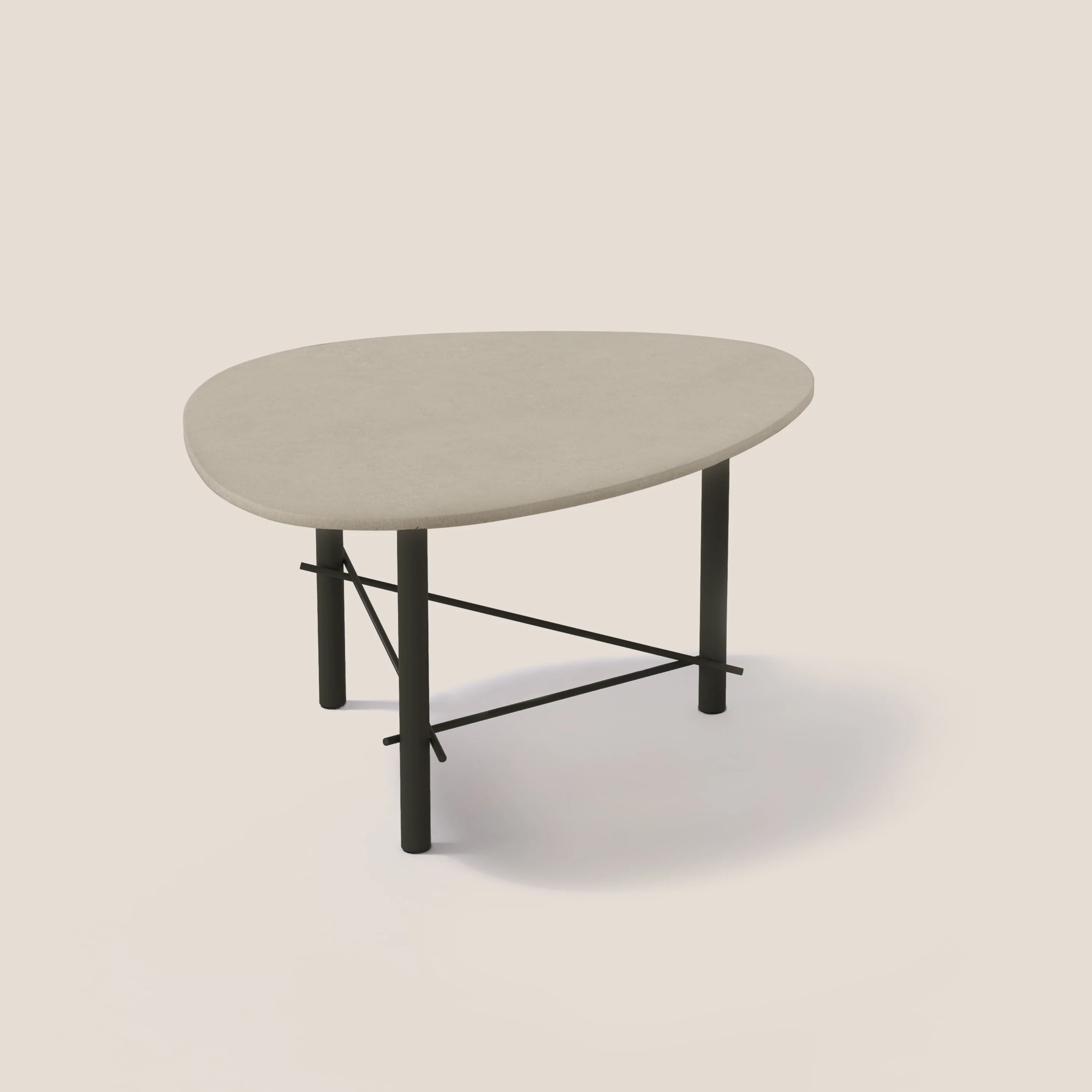 Cookie table basse de salon en laminam terre di matera noir