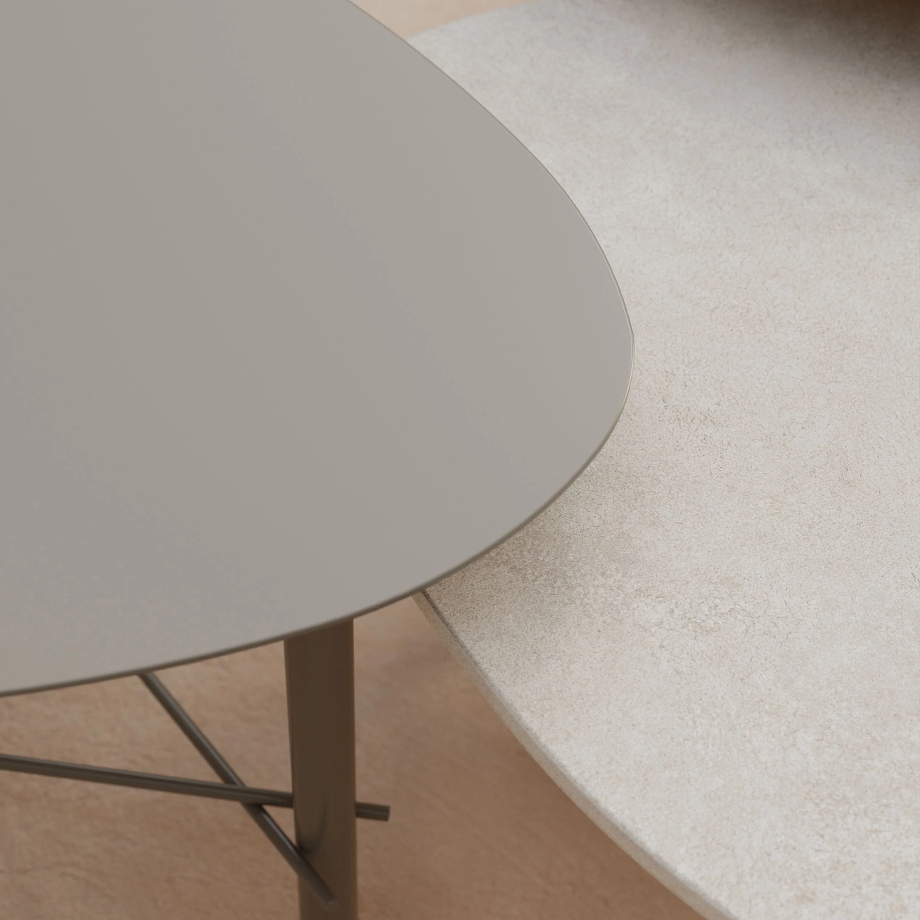 Cookie table basse de salon en laminam terre di matera chanvre - Image 3
