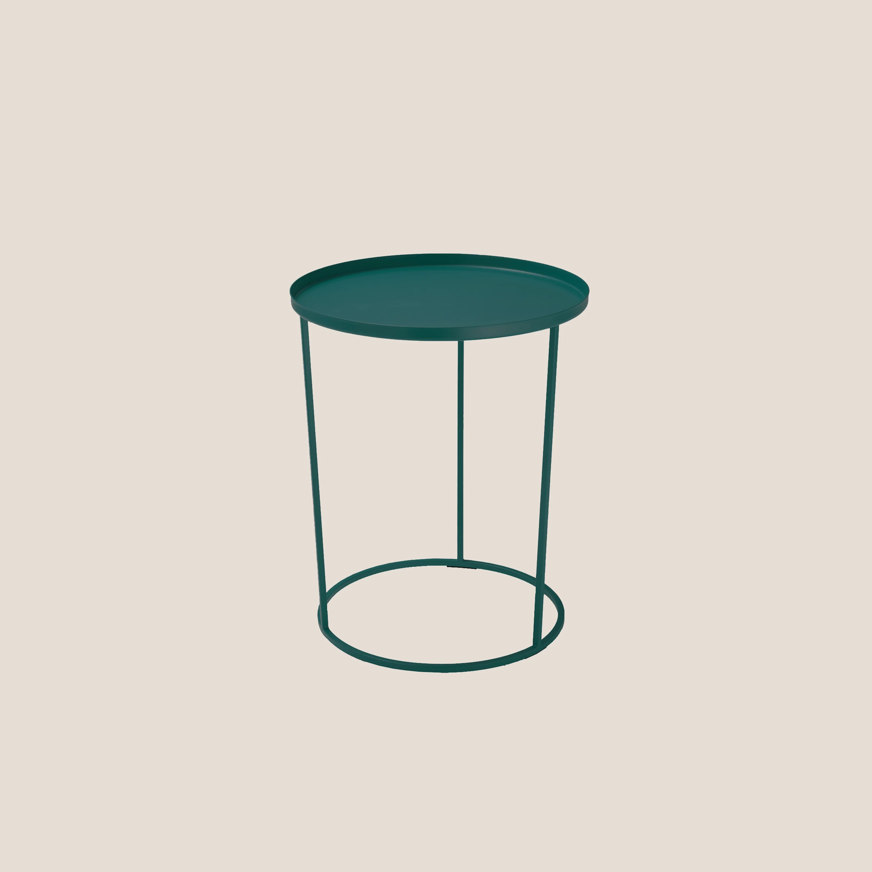 Costance table basse ronde avec plateau de salon en métal zircon