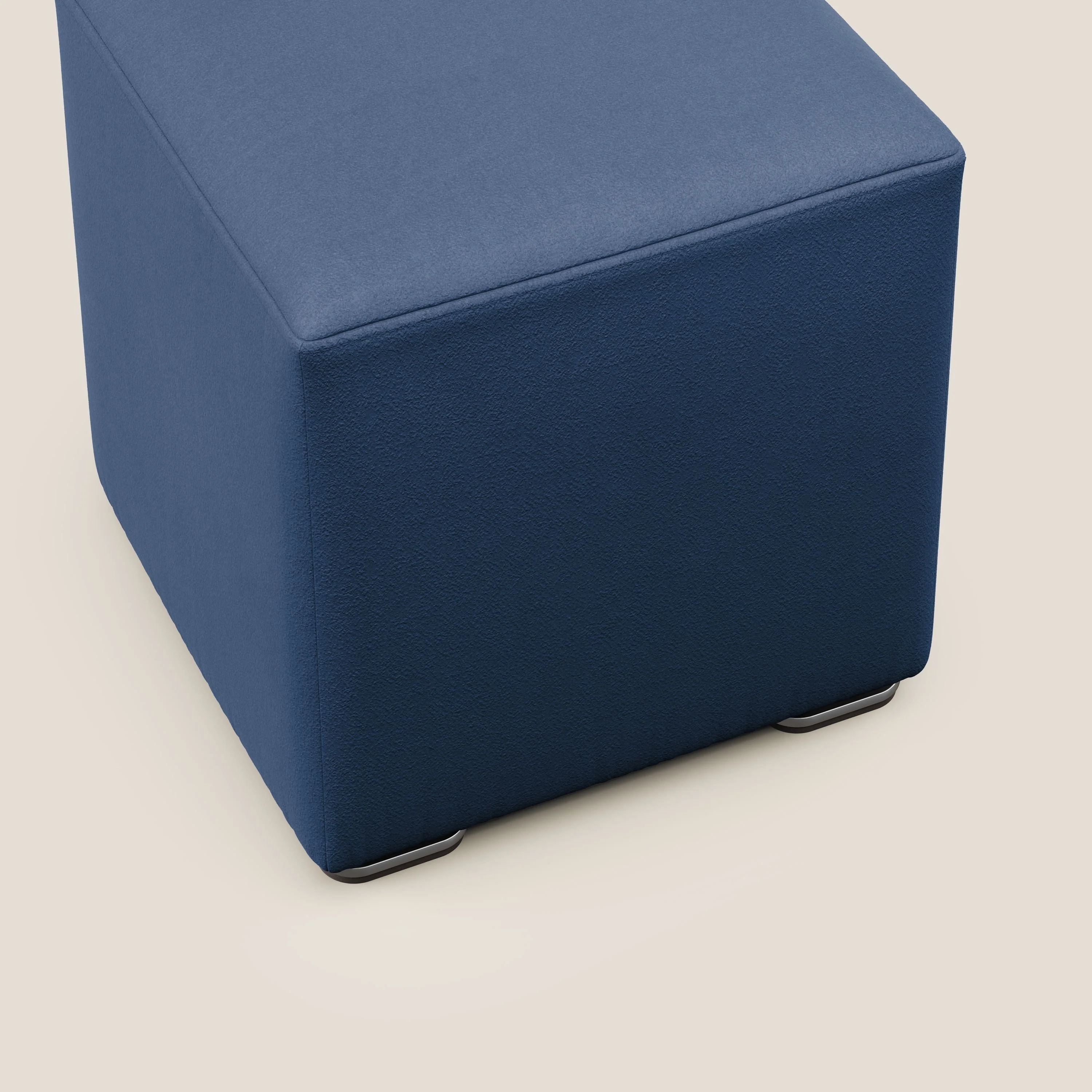 Cube pouf en microfibre détachable T11 bleu - Image 5