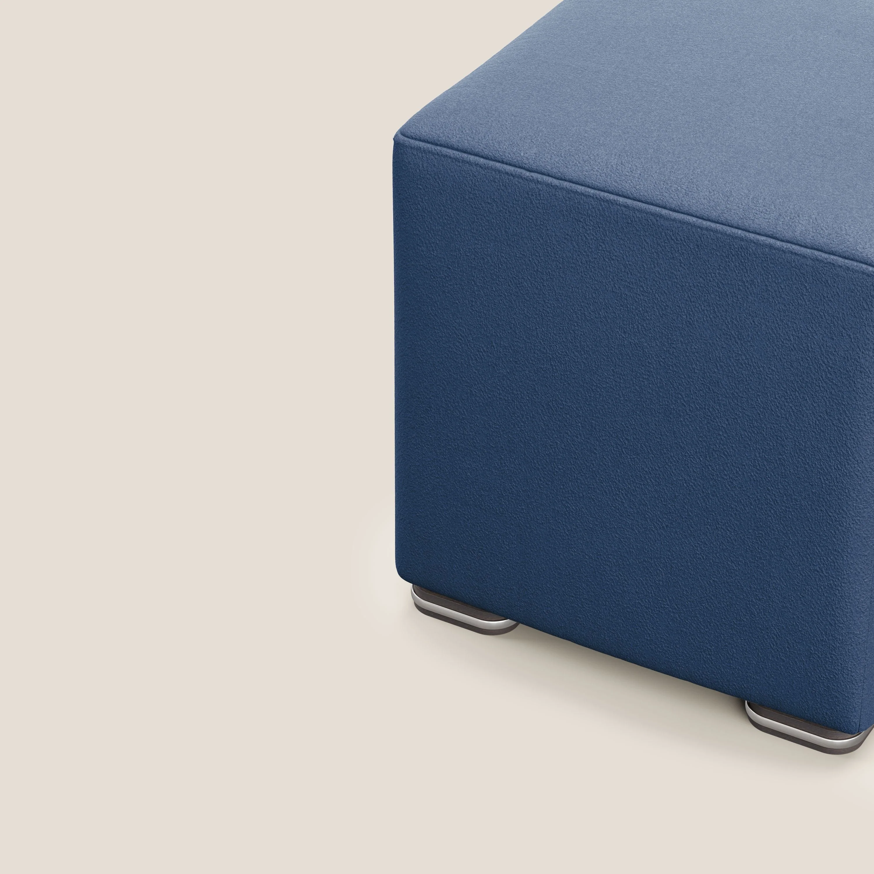 Cube pouf en microfibre détachable T11 bleu - Image 6