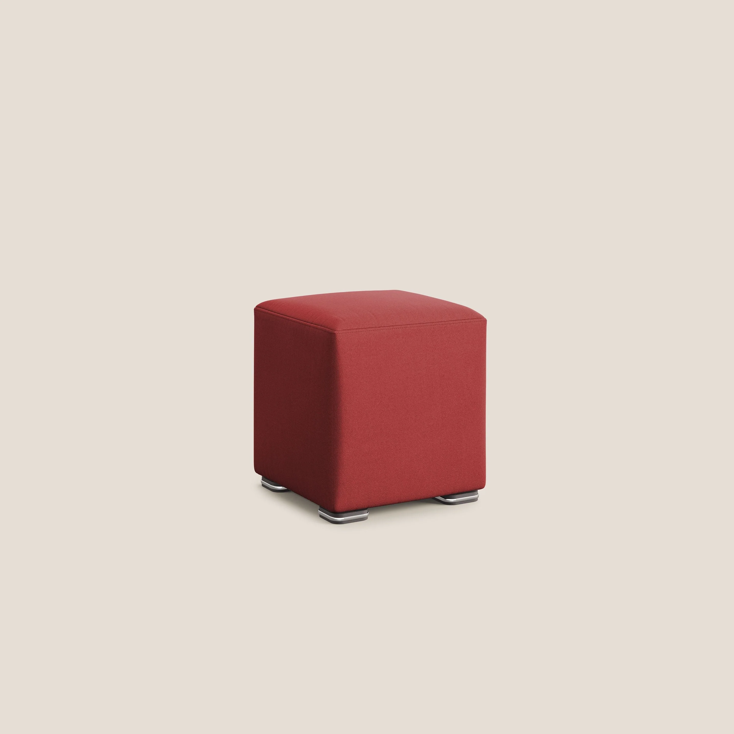 Cube pouf en microfibre détachable T11 rouge - Image 2