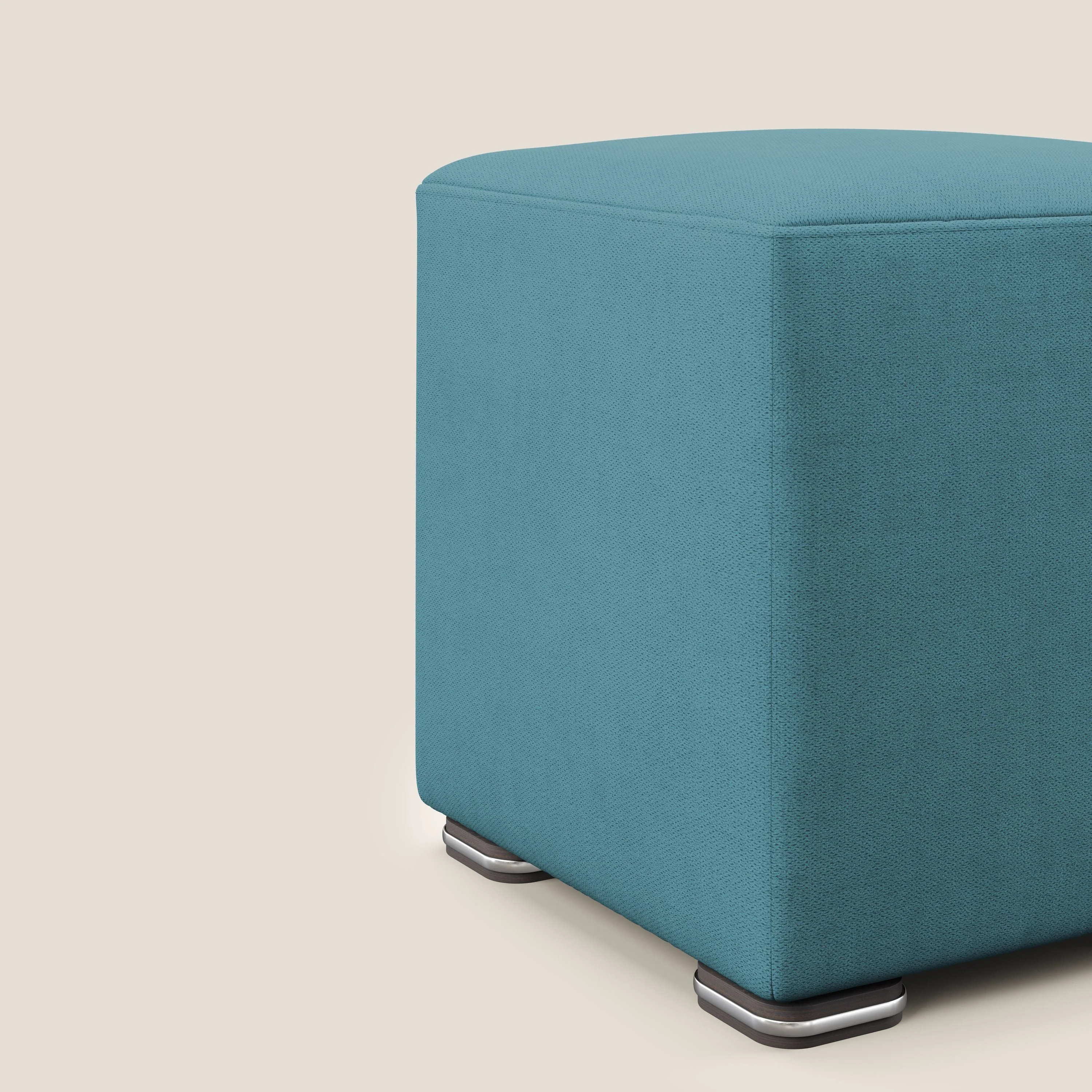 Cube pouf en tissu doux imperméable T02 bleu ciel - Image 4