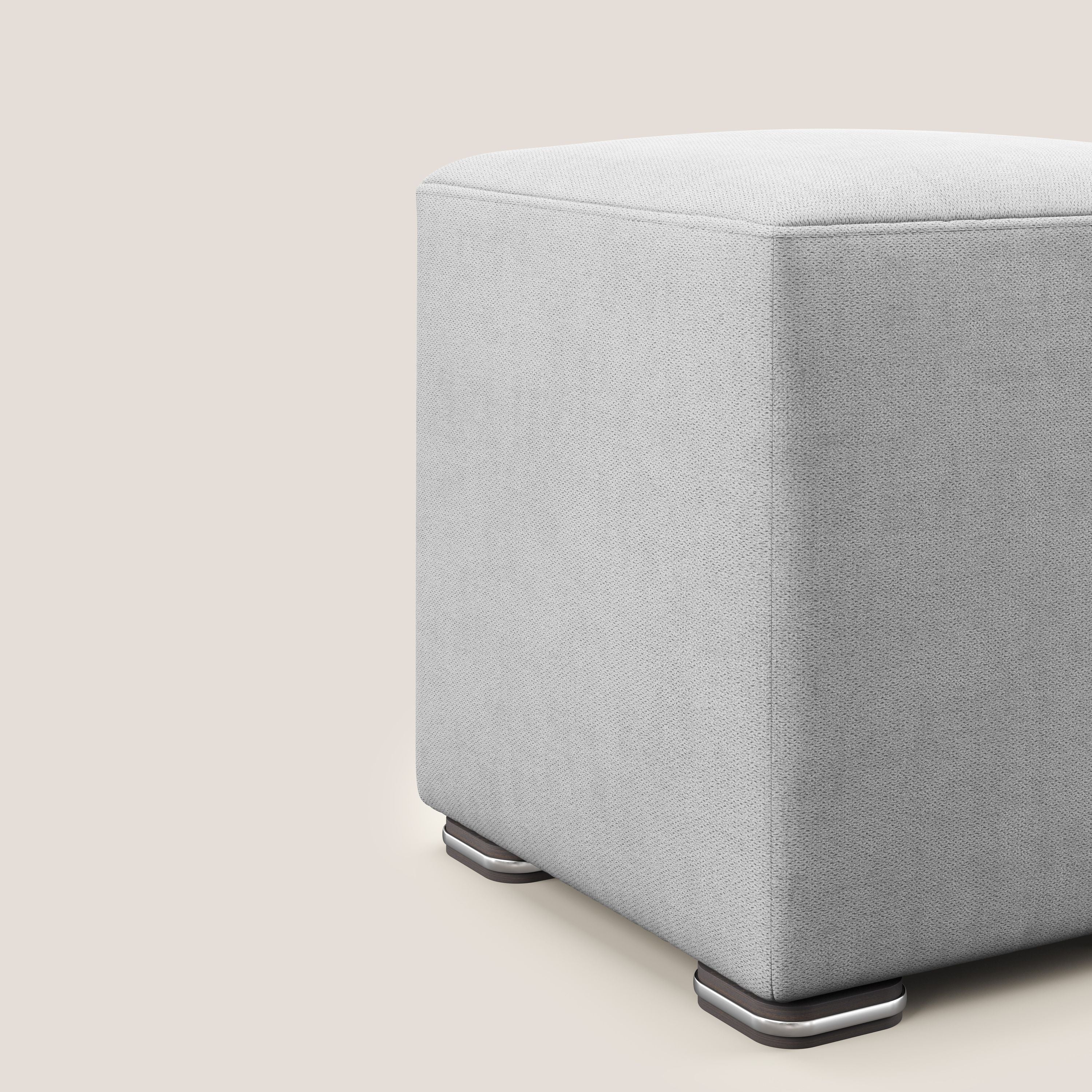 Cube pouf en tissu doux imperméable T02 gris clair - Image 4