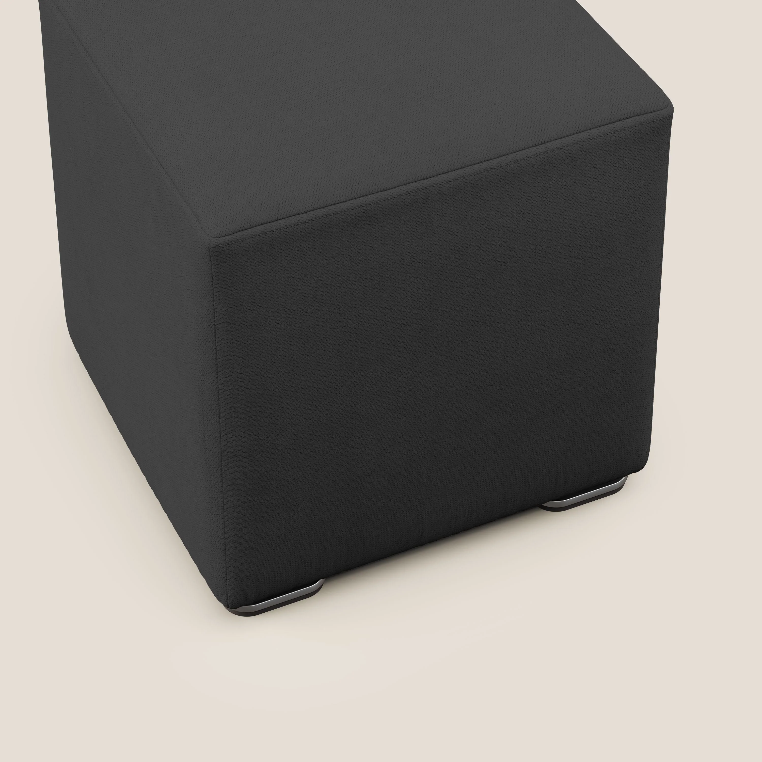 Cube pouf en tissu doux imperméable T02 noir - Image 5