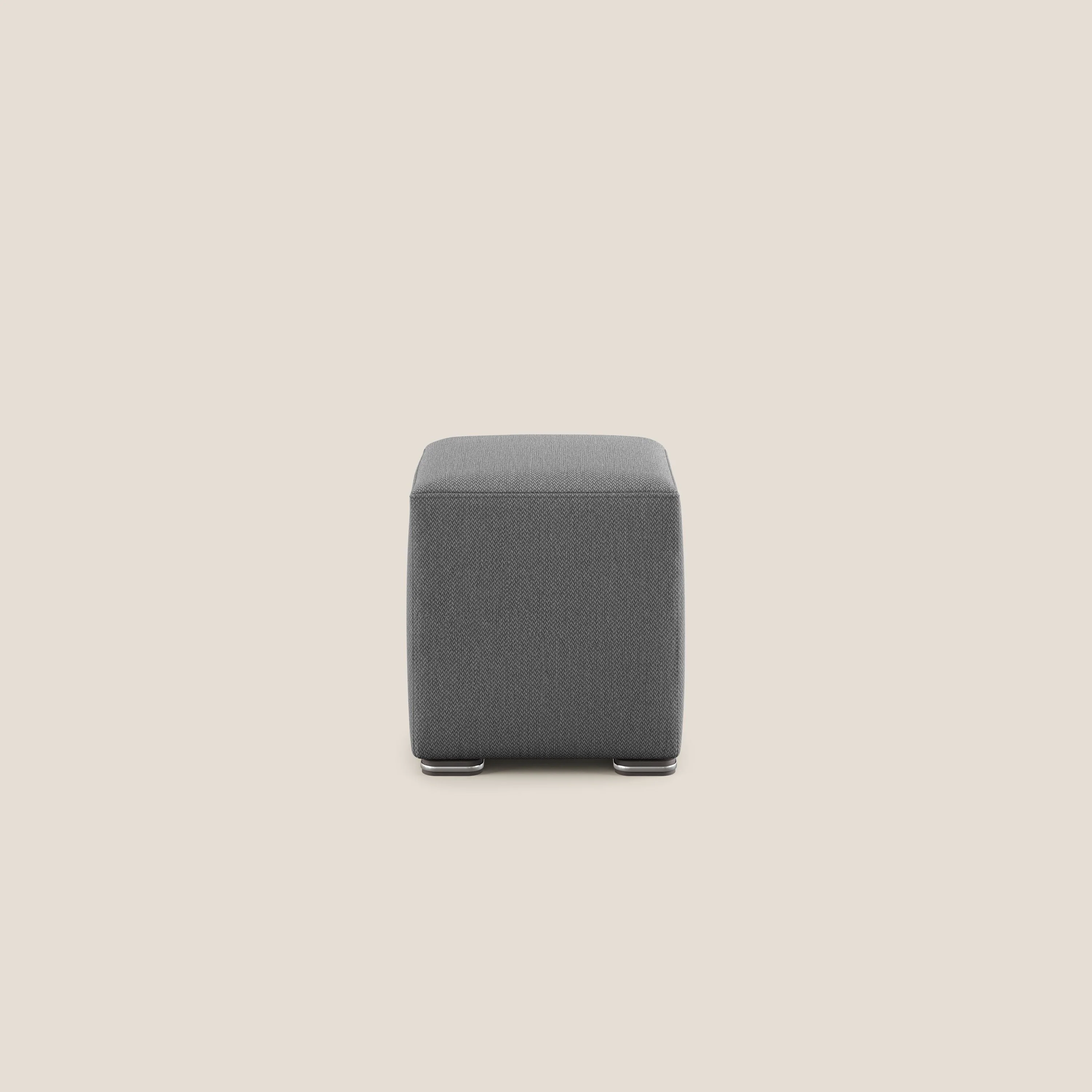 Cube pouf en tissu doux détachable T05 anthracite - Image 3