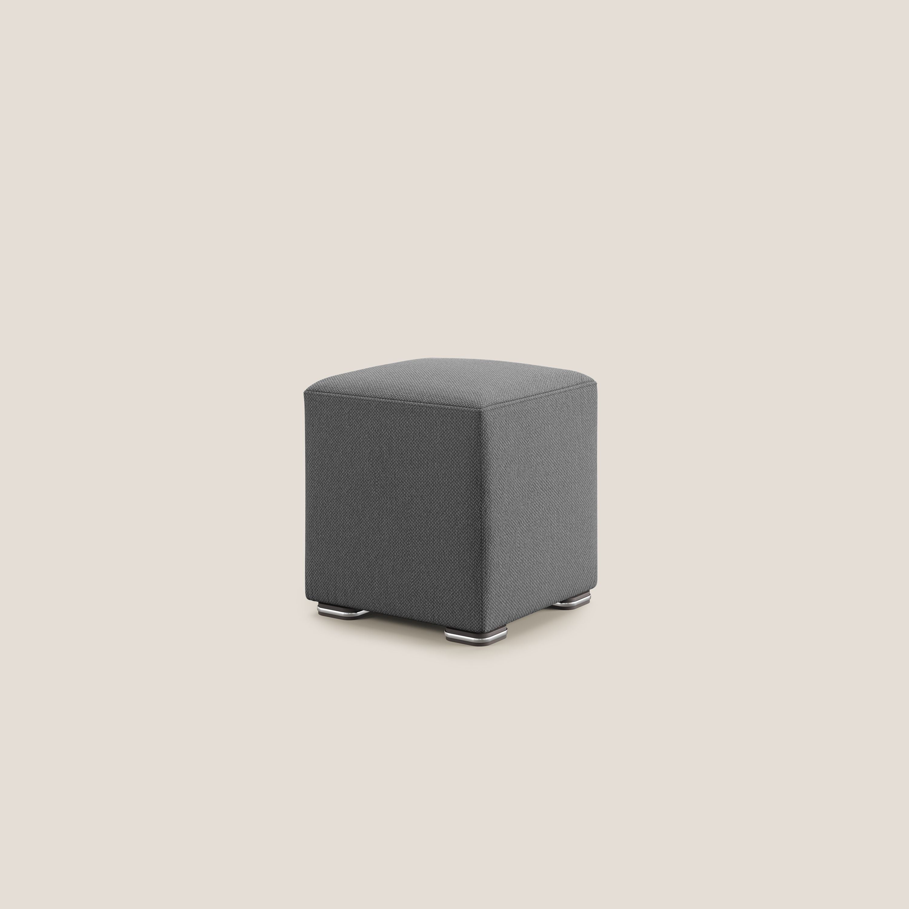 Cube pouf en tissu doux détachable T05 anthracite - Image 4