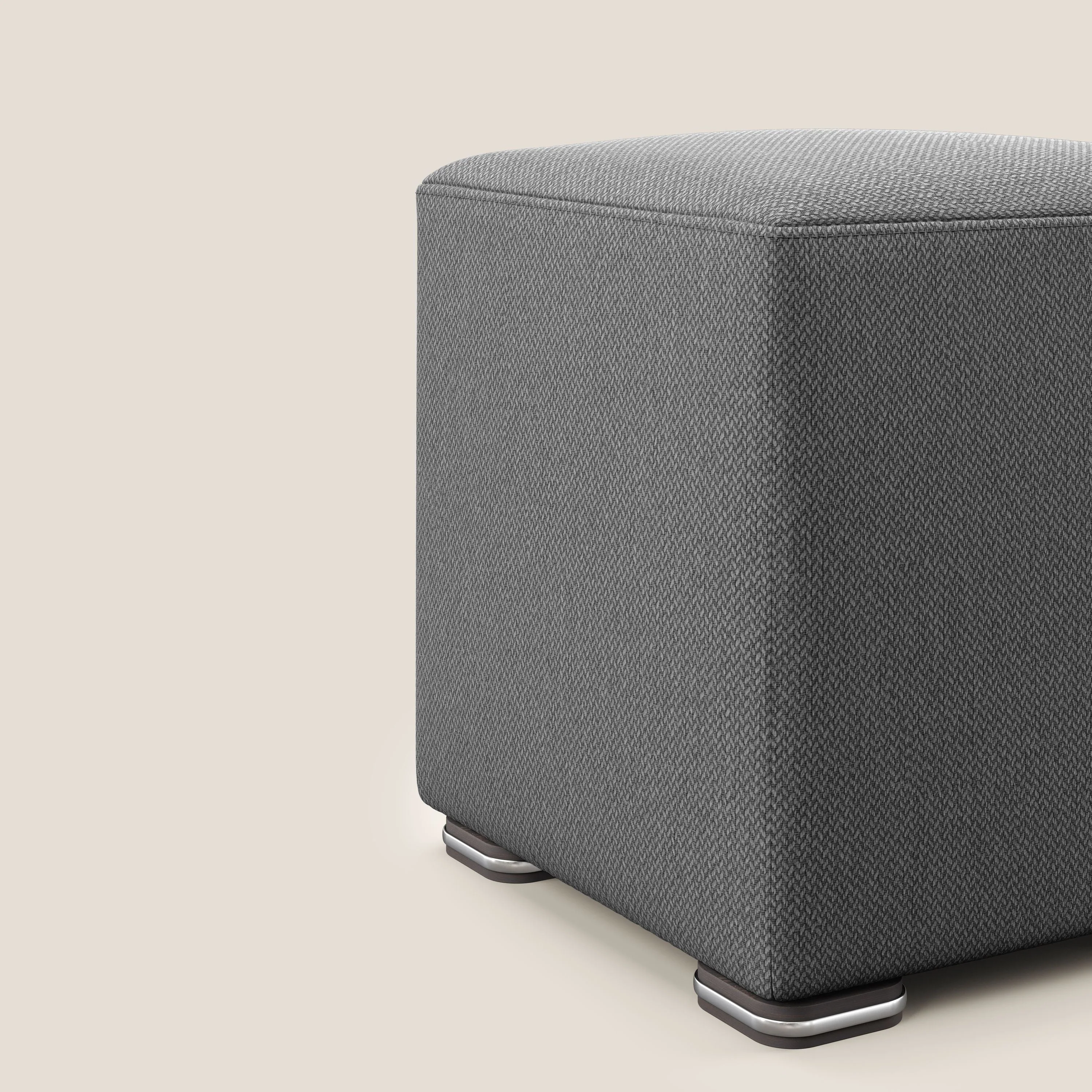 Cube pouf en tissu doux détachable T05 anthracite - Image 5