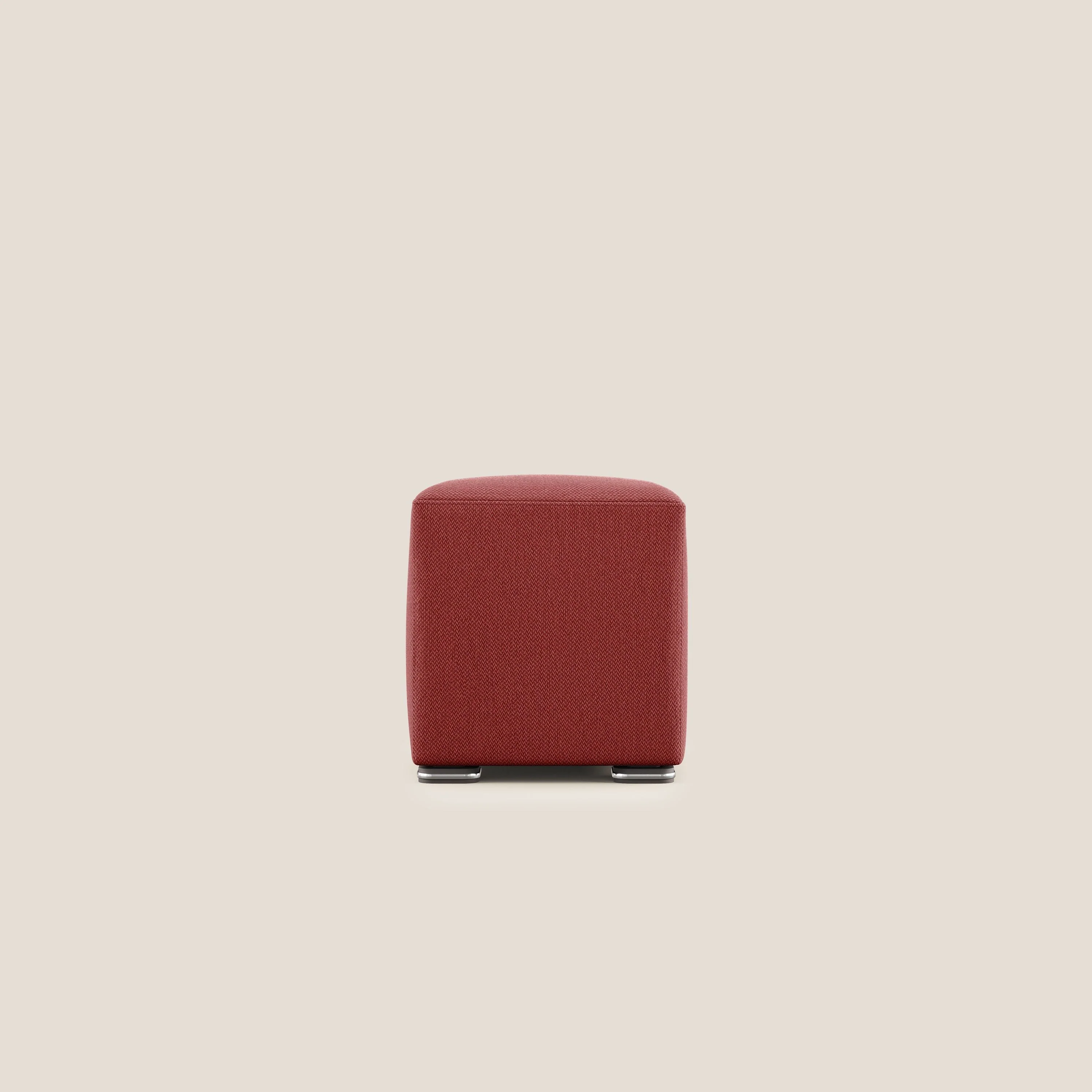 Cube pouf en tissu doux détachable T05 rouge