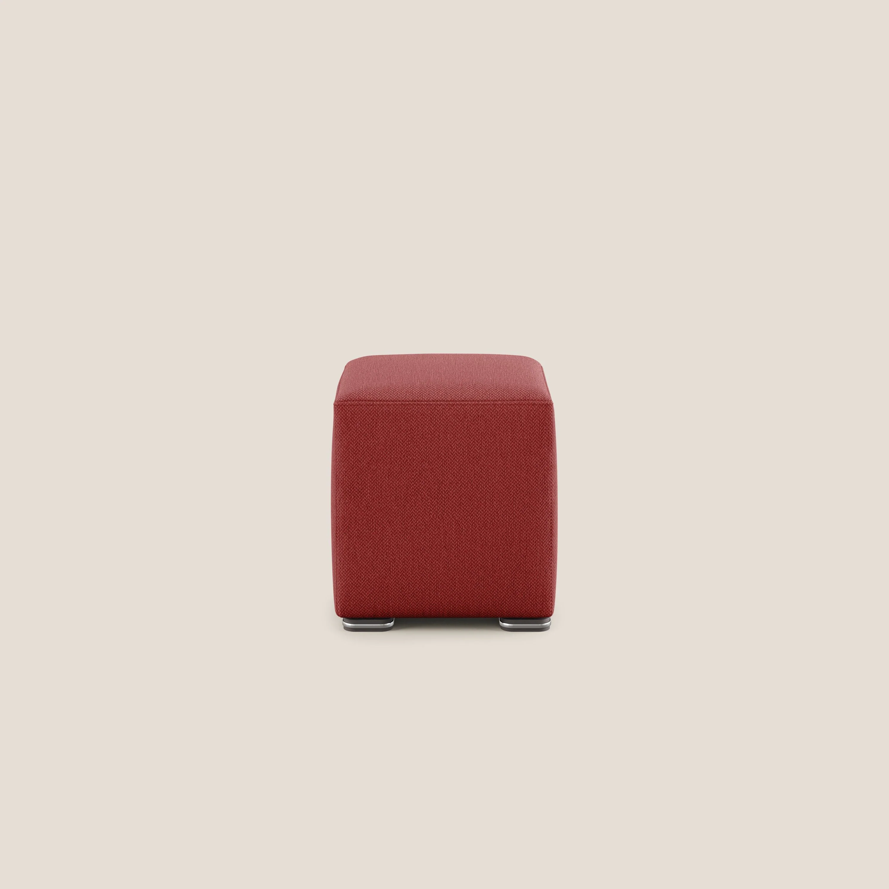 Cube pouf en tissu doux détachable T05 rouge - Image 3