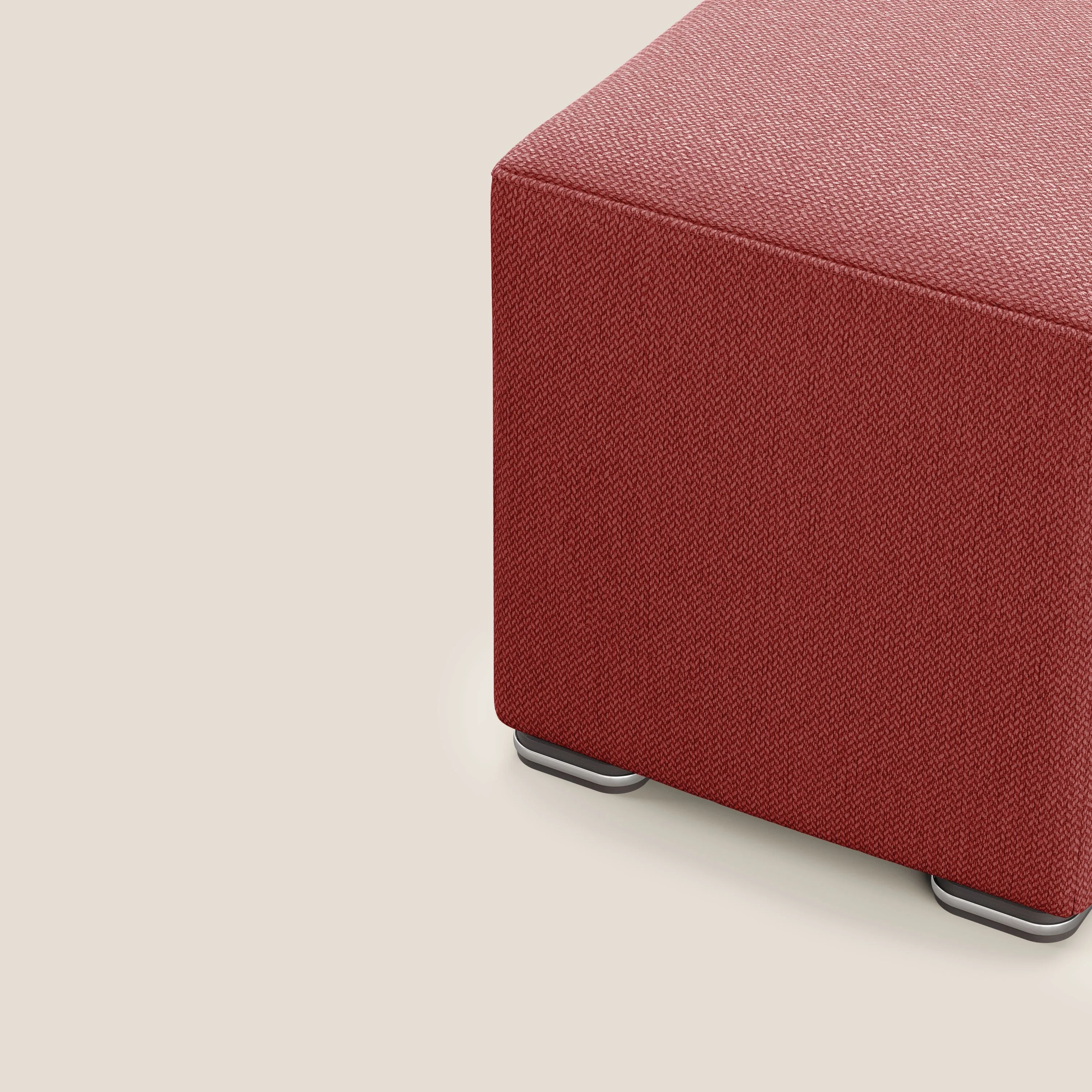 Cube pouf en tissu doux détachable T05 rouge - Image 7