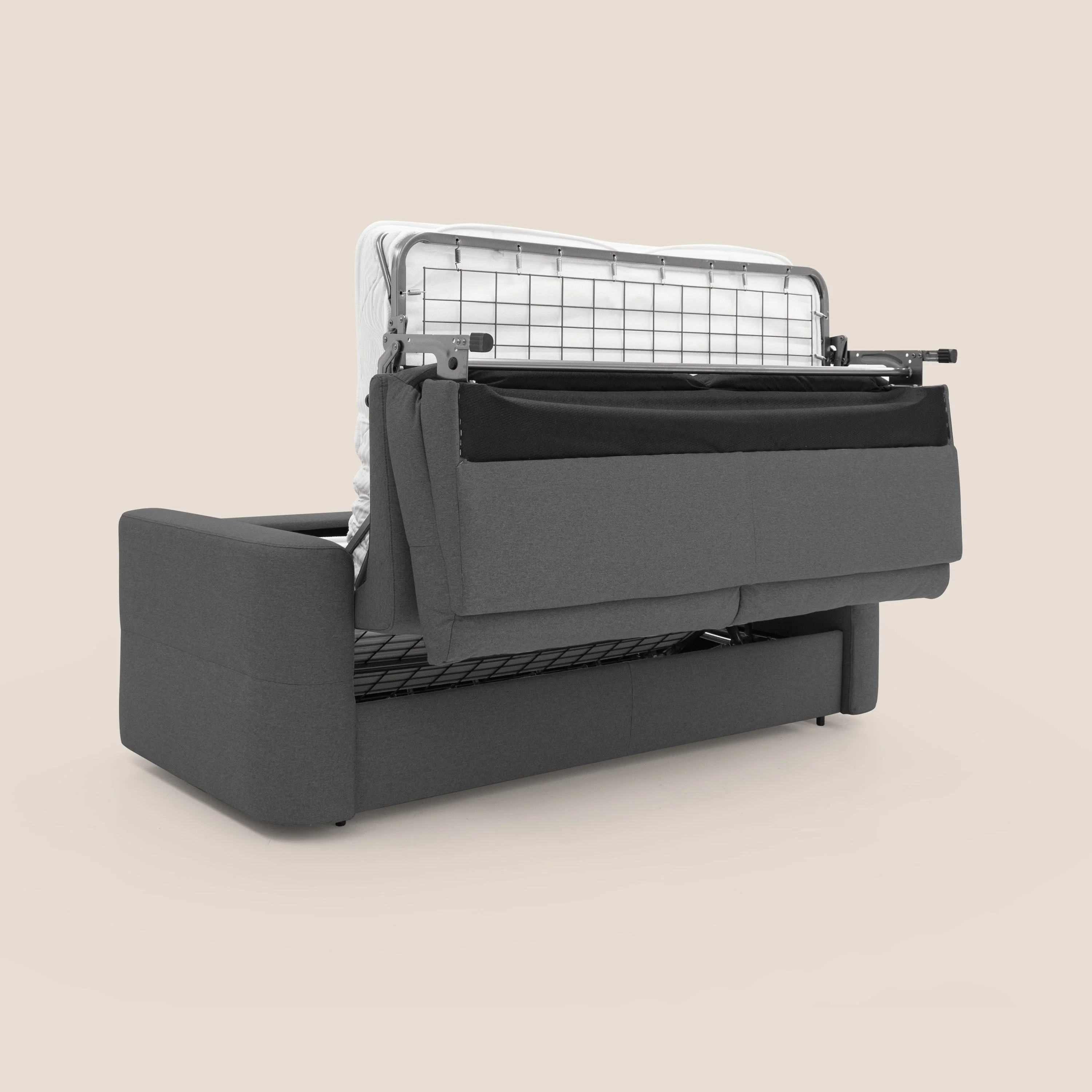 Cupido Canapé convertible matelas H18 cm au dossier haut moelleux en tissu imperméable T13 anthracite - Image 3