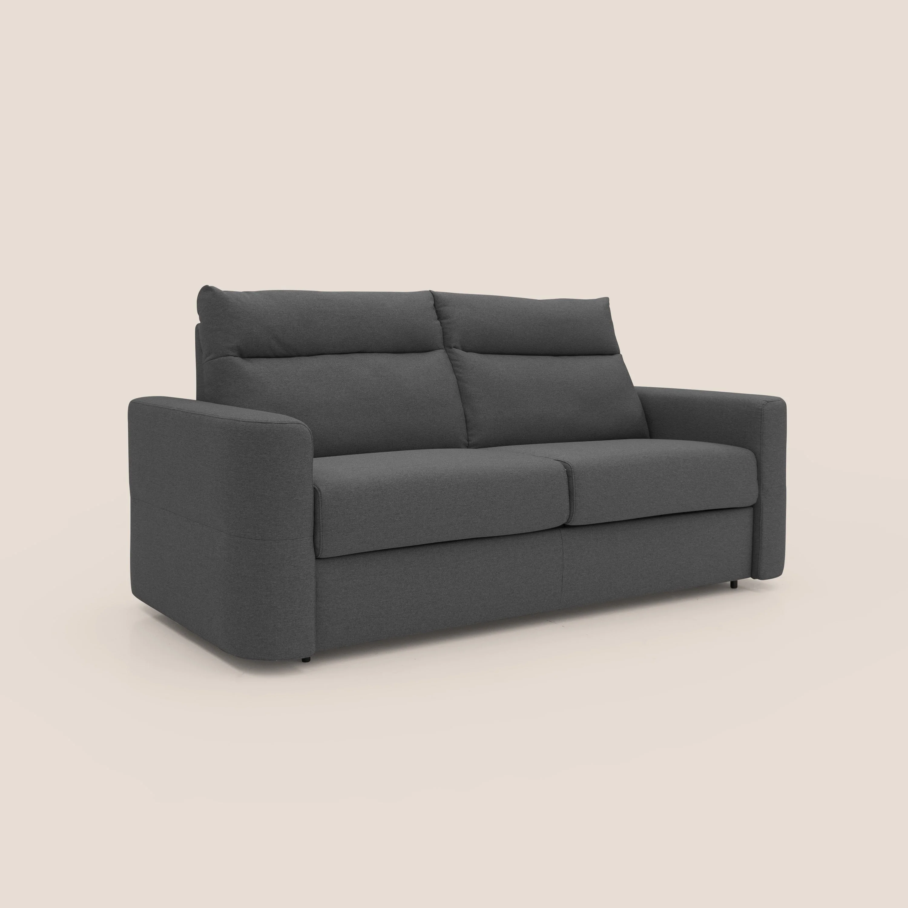 Cupido Canapé convertible matelas H18 cm au dossier haut moelleux en tissu imperméable T13 anthracite - Image 4