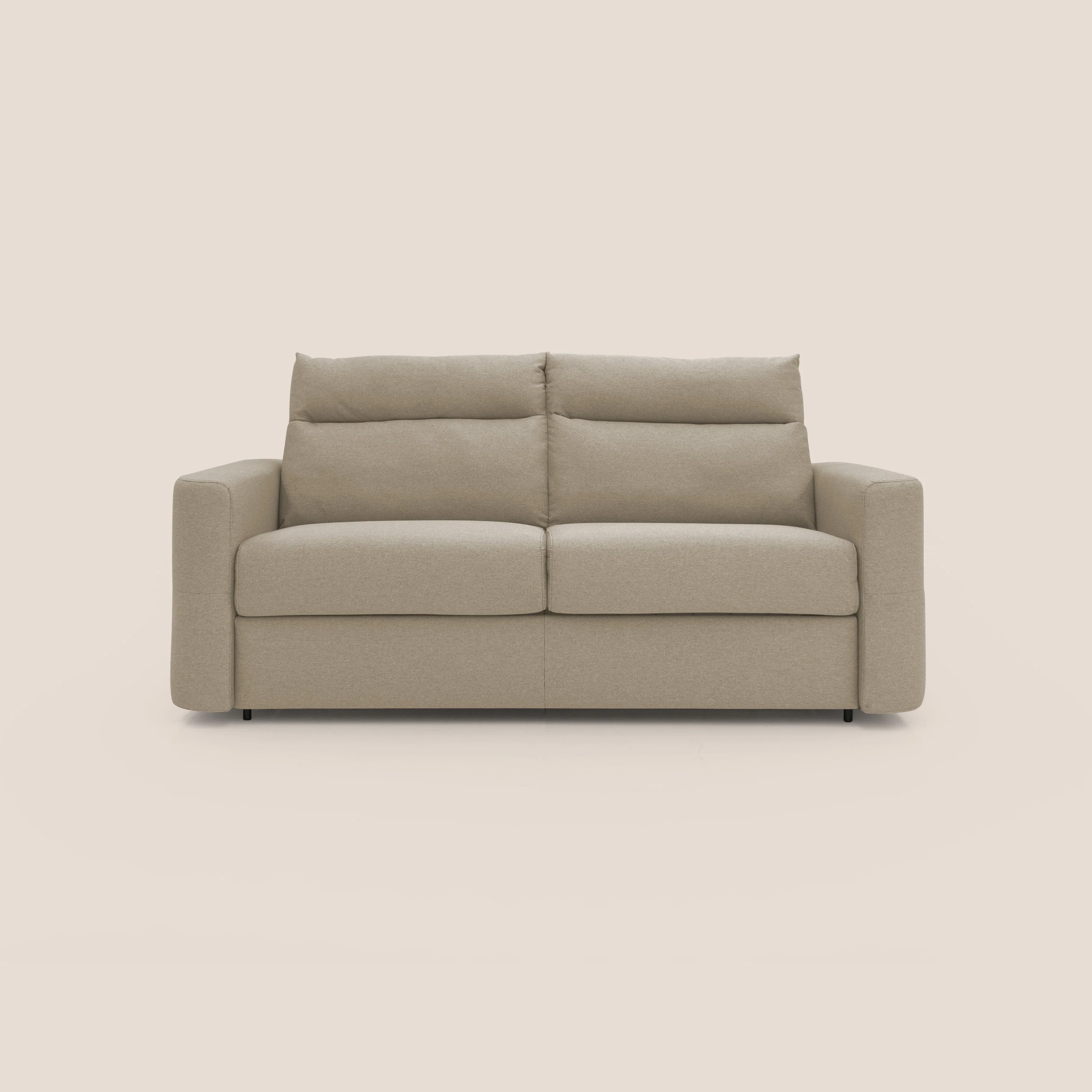 Cupido Canapé convertible matelas H18 cm au dossier haut moelleux en tissu imperméable T13 beige