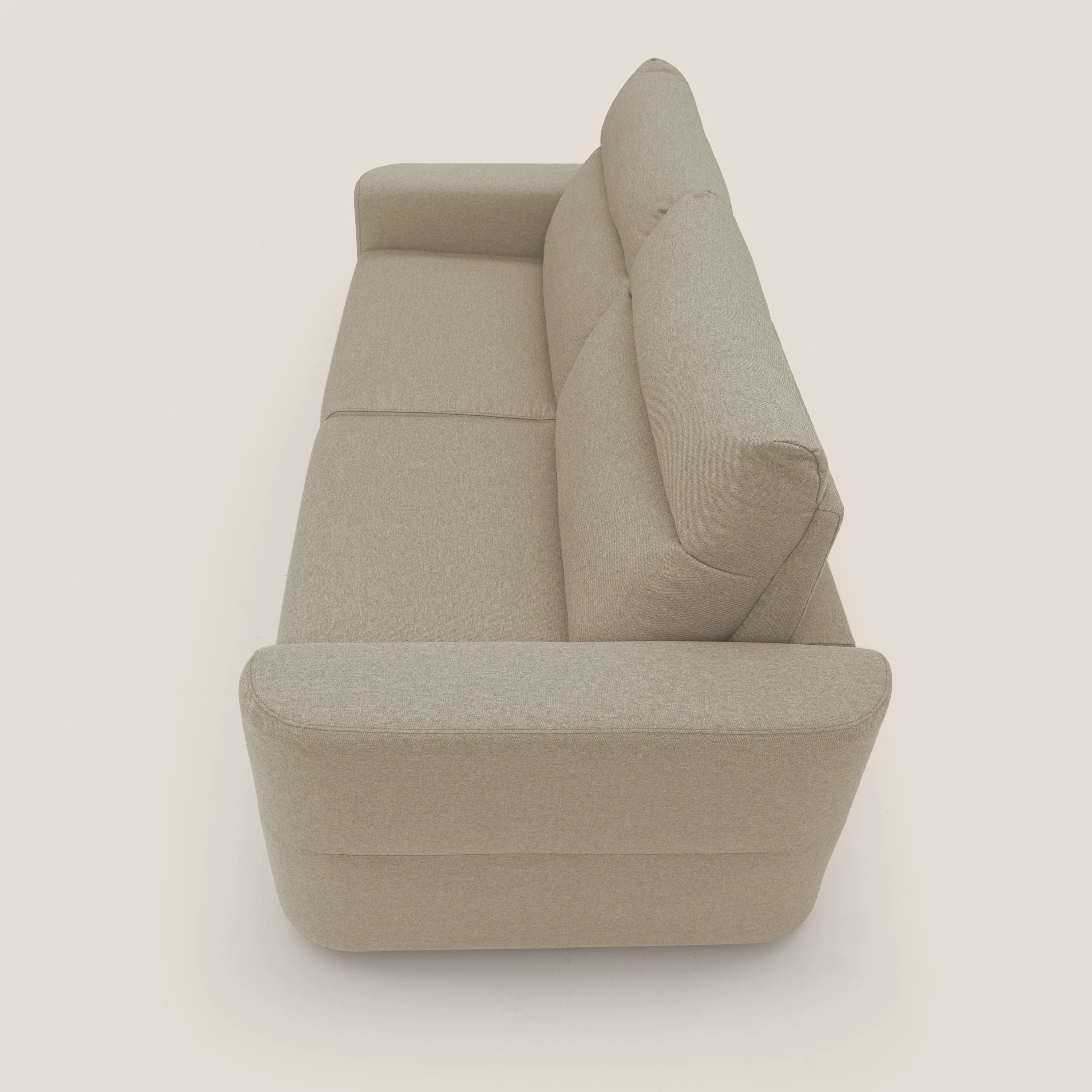 Cupido Canapé convertible matelas H18 cm au dossier haut moelleux en tissu imperméable T13 beige - Image 8