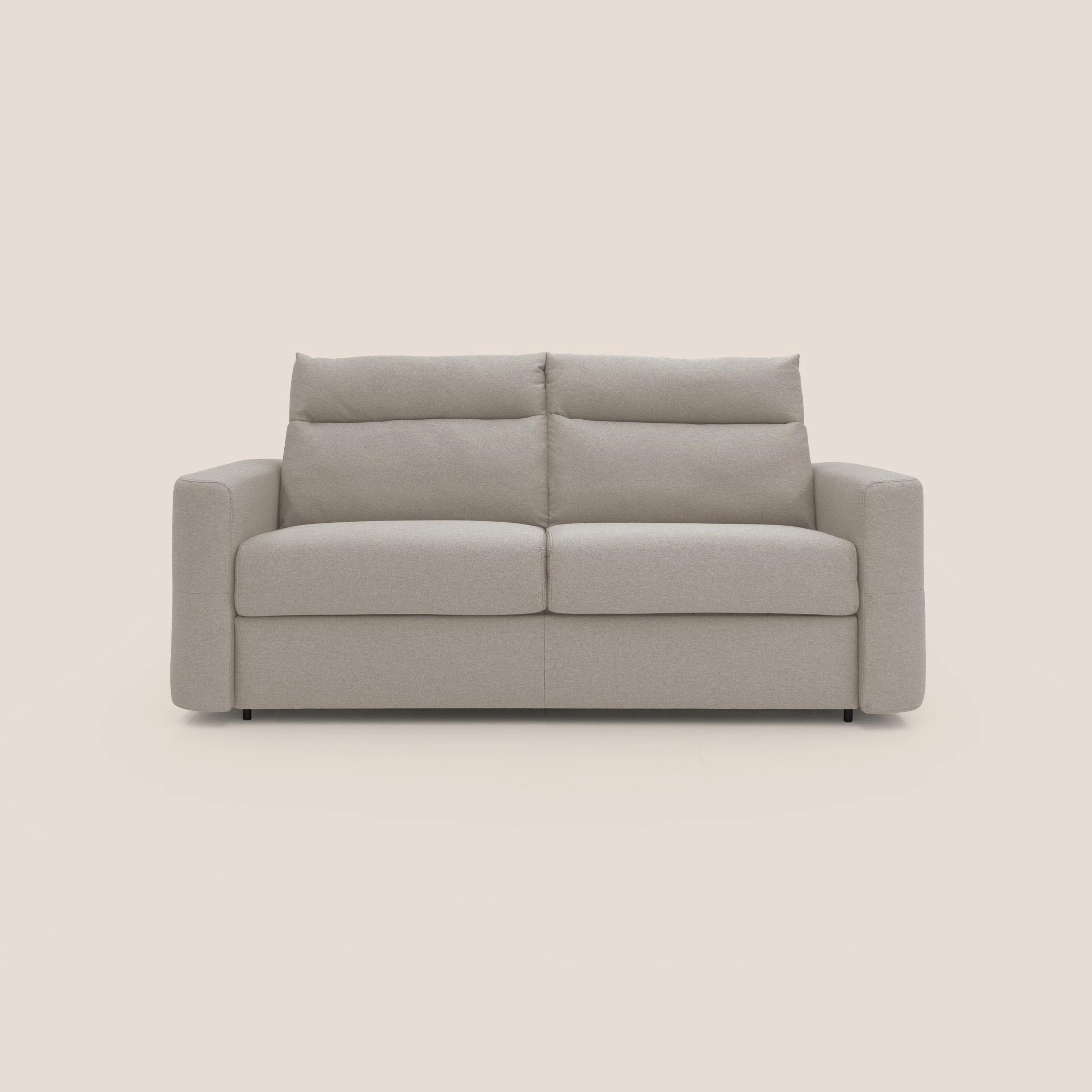 Cupido Canapé convertible matelas H18 cm au dossier haut moelleux en tissu imperméable T13 crÚme