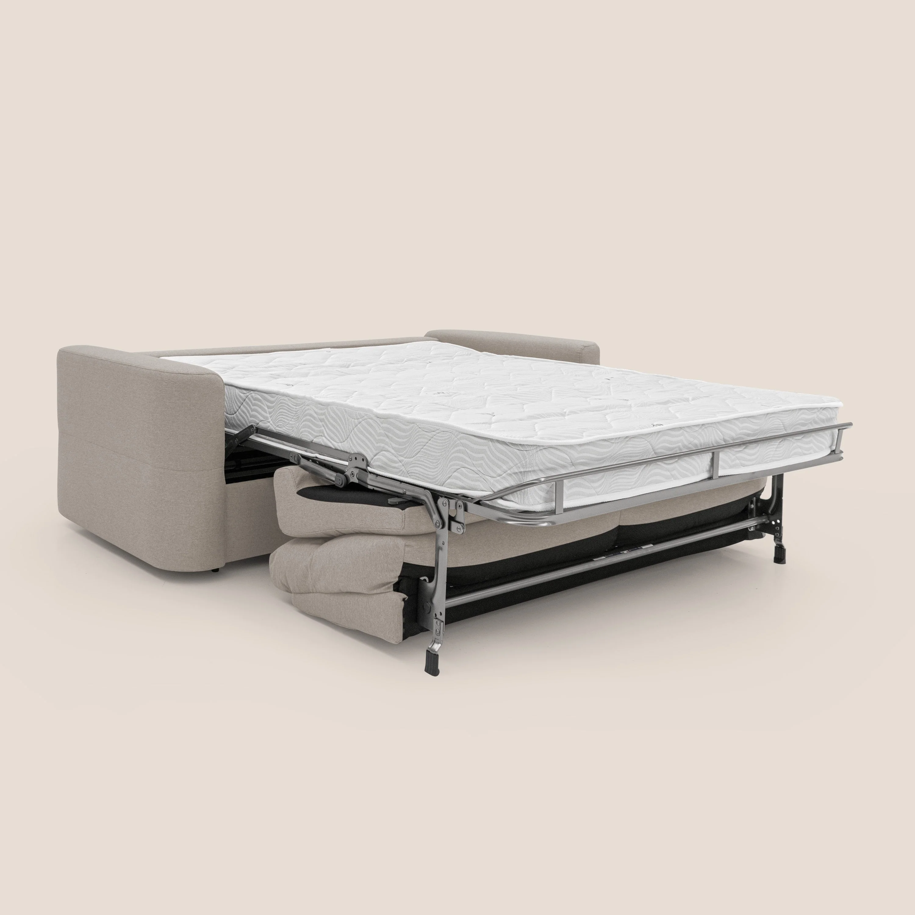Cupido Canapé convertible matelas H18 cm au dossier haut moelleux en tissu imperméable T13 crÚme - Image 2
