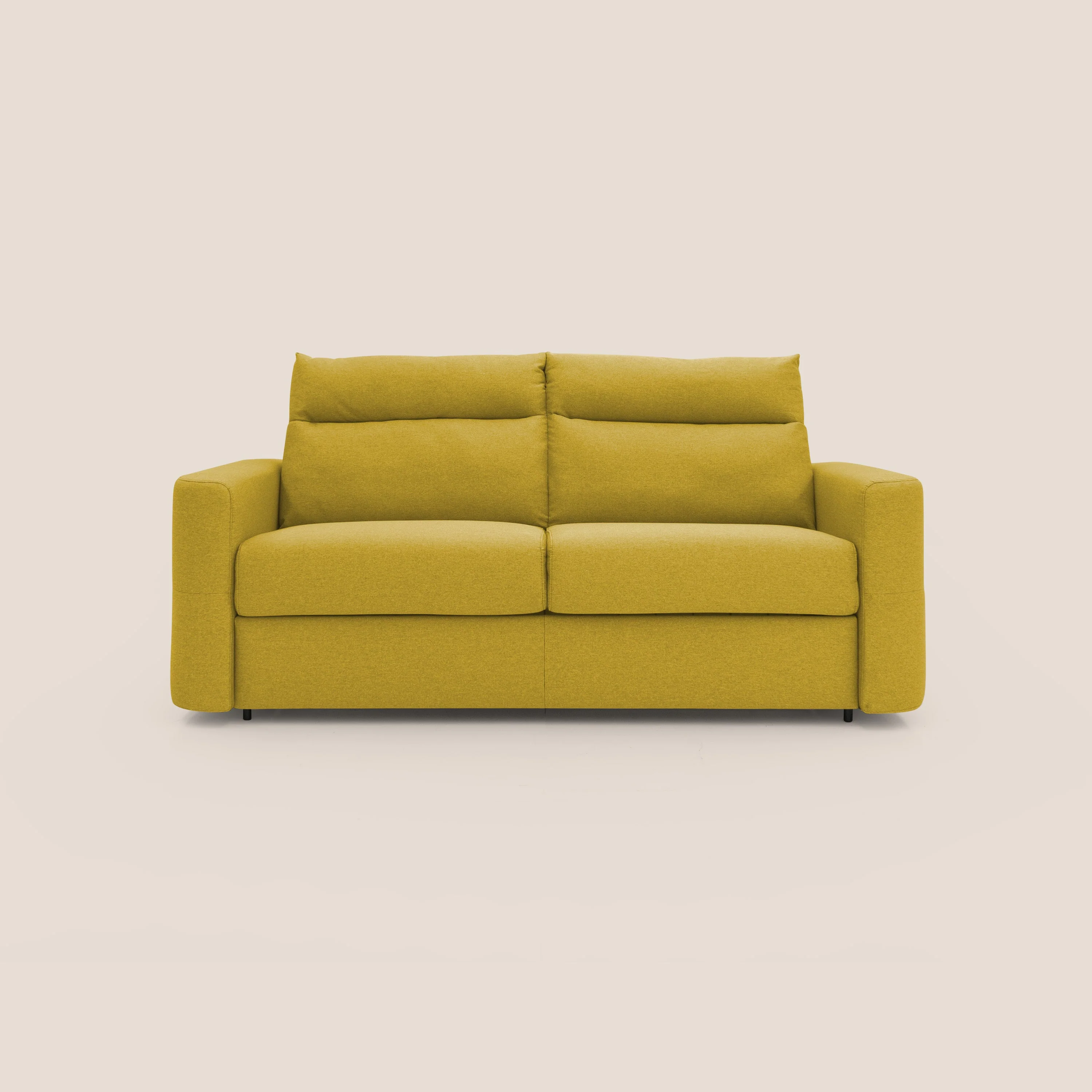Cupido Canapé convertible matelas H18 cm au dossier haut moelleux en tissu imperméable T13 jaune